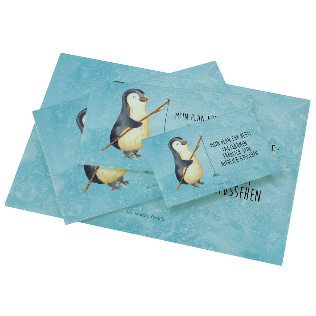 Glasschneidebrett Pinguin Angler Glasschneidebrett, Schneidebrett, Pinguin, Pinguine, Angeln, Angler, Tagträume, Hobby, Plan, Planer, Tagesplan, Neustart, Motivation, Geschenk, Freundinnen, Geschenkidee, Urlaub, Wochenende