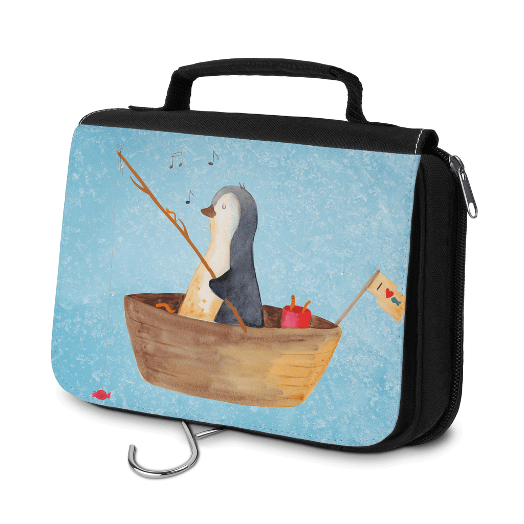 Kulturbeutel Pinguin Angelboot Kulturbeutel, Zum Aufhängen, Waschtasche, Kosmetiktasche, Damen, Herren, Aufbewahrungstasche, Schminktasche, Kosmetikbeutel, Organizer, Kulturtasche, Schminkutensil, Pinguin, Pinguine, Angeln, Boot, Angelboot, Lebenslust, Leben, genießen, Motivation, Neustart, Neuanfang, Trennung, Scheidung, Geschenkidee Liebeskummer