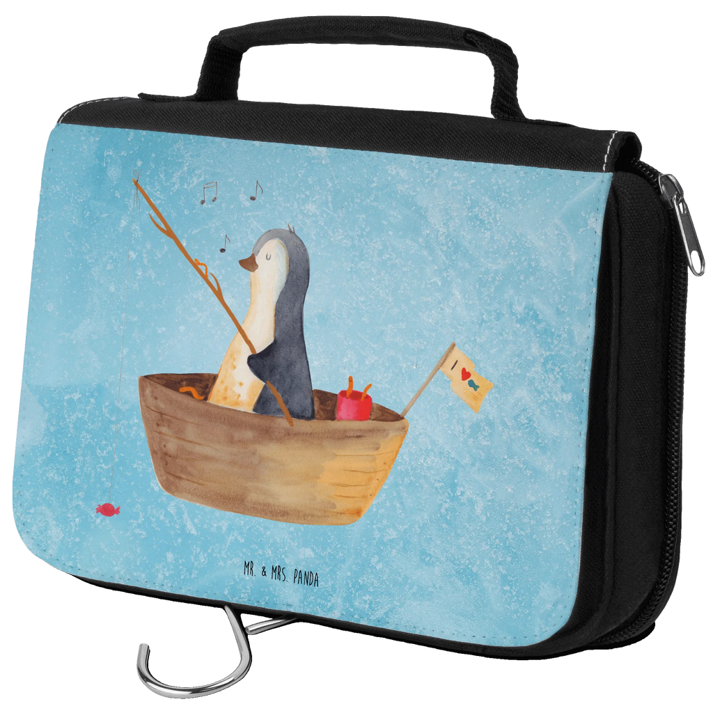 Kulturbeutel Pinguin Angelboot Kulturbeutel, Zum Aufhängen, Waschtasche, Kosmetiktasche, Damen, Herren, Aufbewahrungstasche, Schminktasche, Kosmetikbeutel, Organizer, Kulturtasche, Schminkutensil, Pinguin, Pinguine, Angeln, Boot, Angelboot, Lebenslust, Leben, genießen, Motivation, Neustart, Neuanfang, Trennung, Scheidung, Geschenkidee Liebeskummer