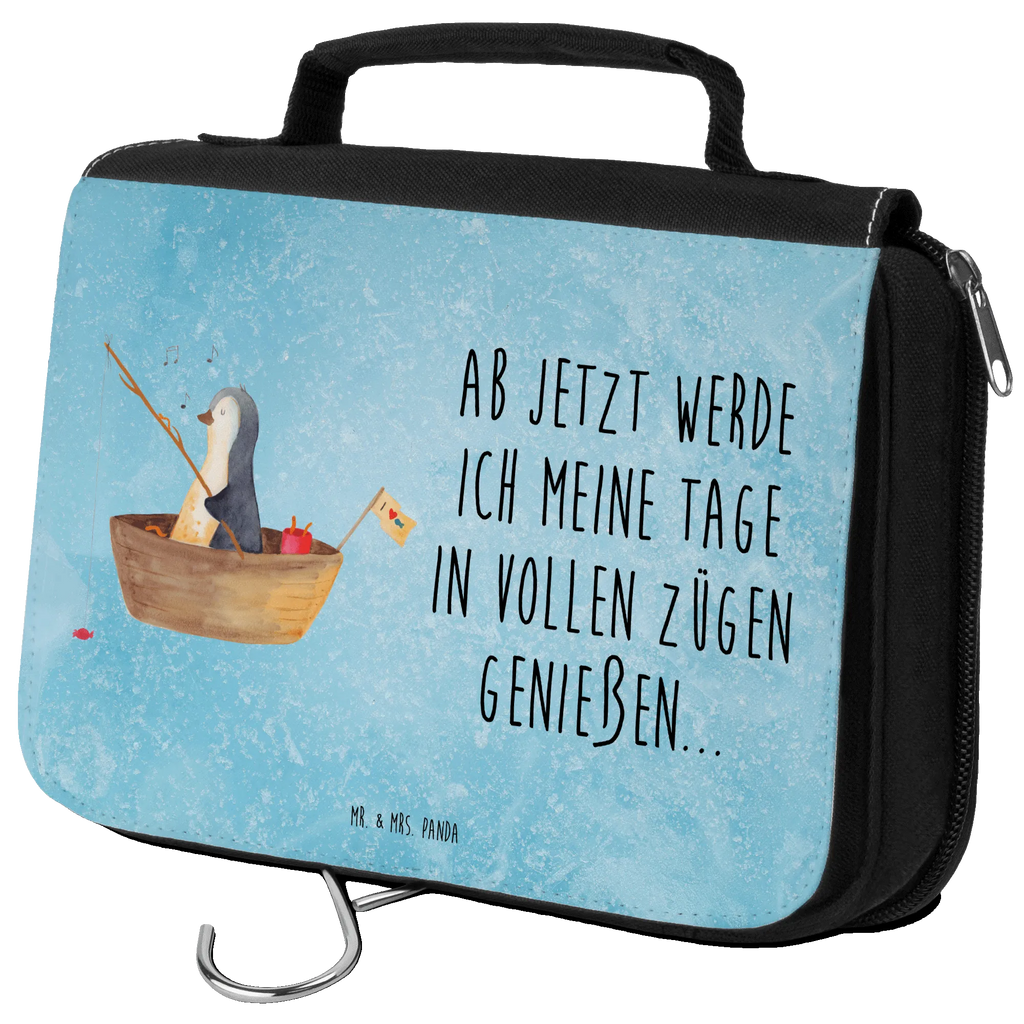 Kulturbeutel Pinguin Angelboot Kulturbeutel, Zum Aufhängen, Waschtasche, Kosmetiktasche, Damen, Herren, Aufbewahrungstasche, Schminktasche, Kosmetikbeutel, Organizer, Kulturtasche, Schminkutensil, Pinguin, Pinguine, Angeln, Boot, Angelboot, Lebenslust, Leben, genießen, Motivation, Neustart, Neuanfang, Trennung, Scheidung, Geschenkidee Liebeskummer