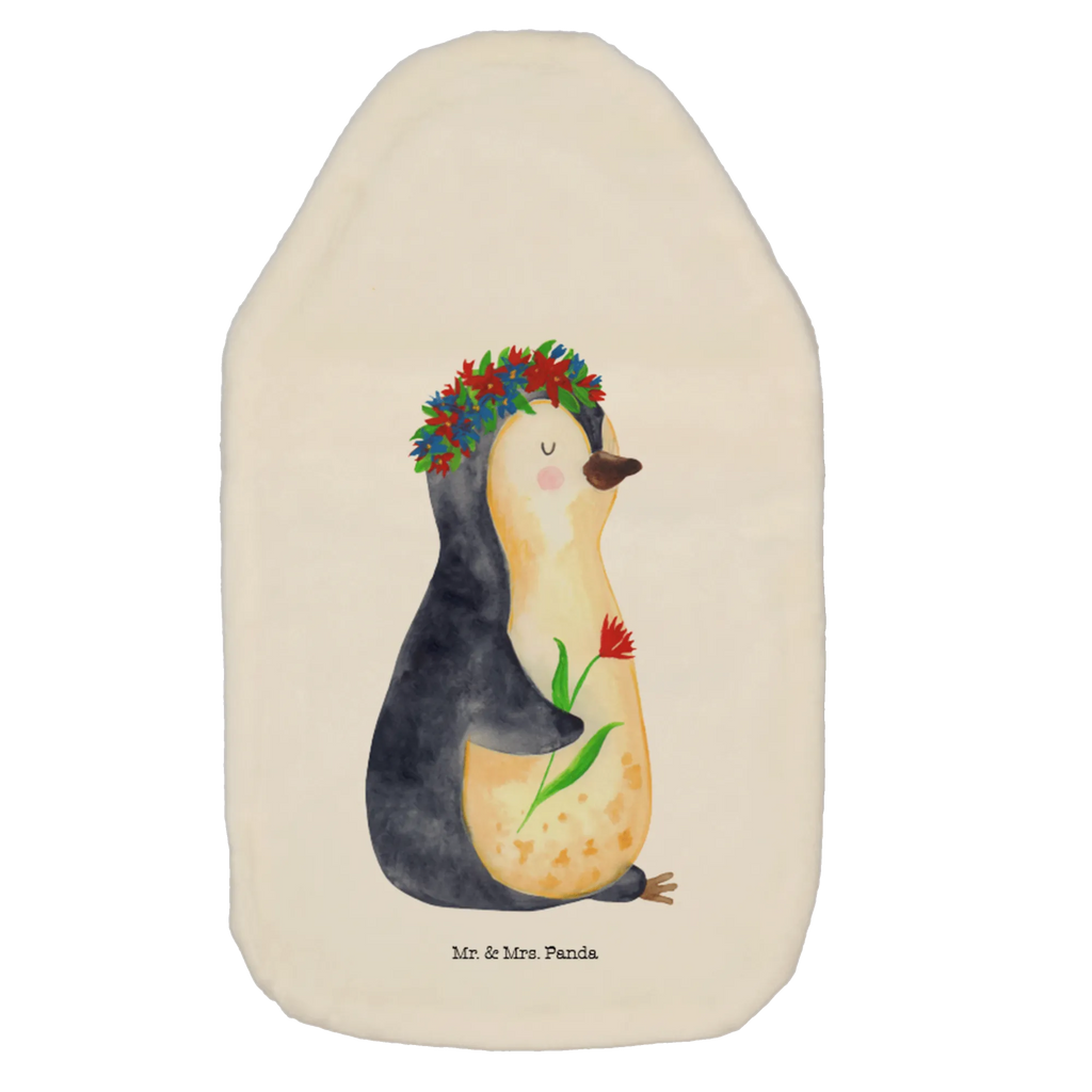 Wärmflasche Pinguin Blumen Wärmekissen, Kinderwärmflasche, Körnerkissen, Wärmflaschenbezug, Wärmflasche mit Bezug, Wärmflasche, Bettflasche, Kleine Wärmflasche, Pinguin, Pinguine, Blumenkranz, Universum, Leben, Wünsche, Ziele, Lebensziele, Motivation, Lebenslust, Liebeskummer, Geschenkidee