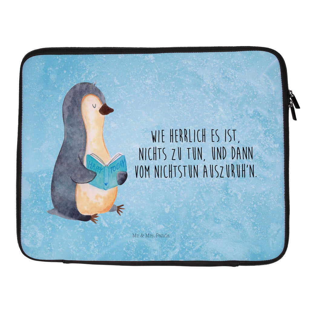 Notebook Tasche Pinguin Buch Notebook Tasche, Laptop, Computertasche, Tasche, Notebook-Tasche, Notebook-Reisehülle, Notebook Schutz, Pinguin, Pinguine, Buch, Lesen, Bücherwurm, Nichtstun, Faulenzen, Ferien, Urlaub, Freizeit