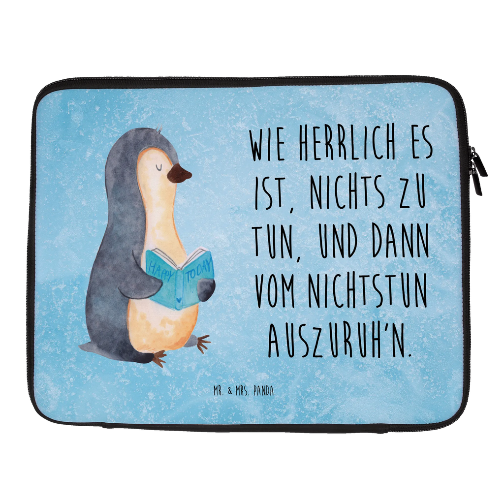 Notebook Tasche Pinguin Buch Notebook Tasche, Laptop, Computertasche, Tasche, Notebook-Tasche, Notebook-Reisehülle, Notebook Schutz, Pinguin, Pinguine, Buch, Lesen, Bücherwurm, Nichtstun, Faulenzen, Ferien, Urlaub, Freizeit