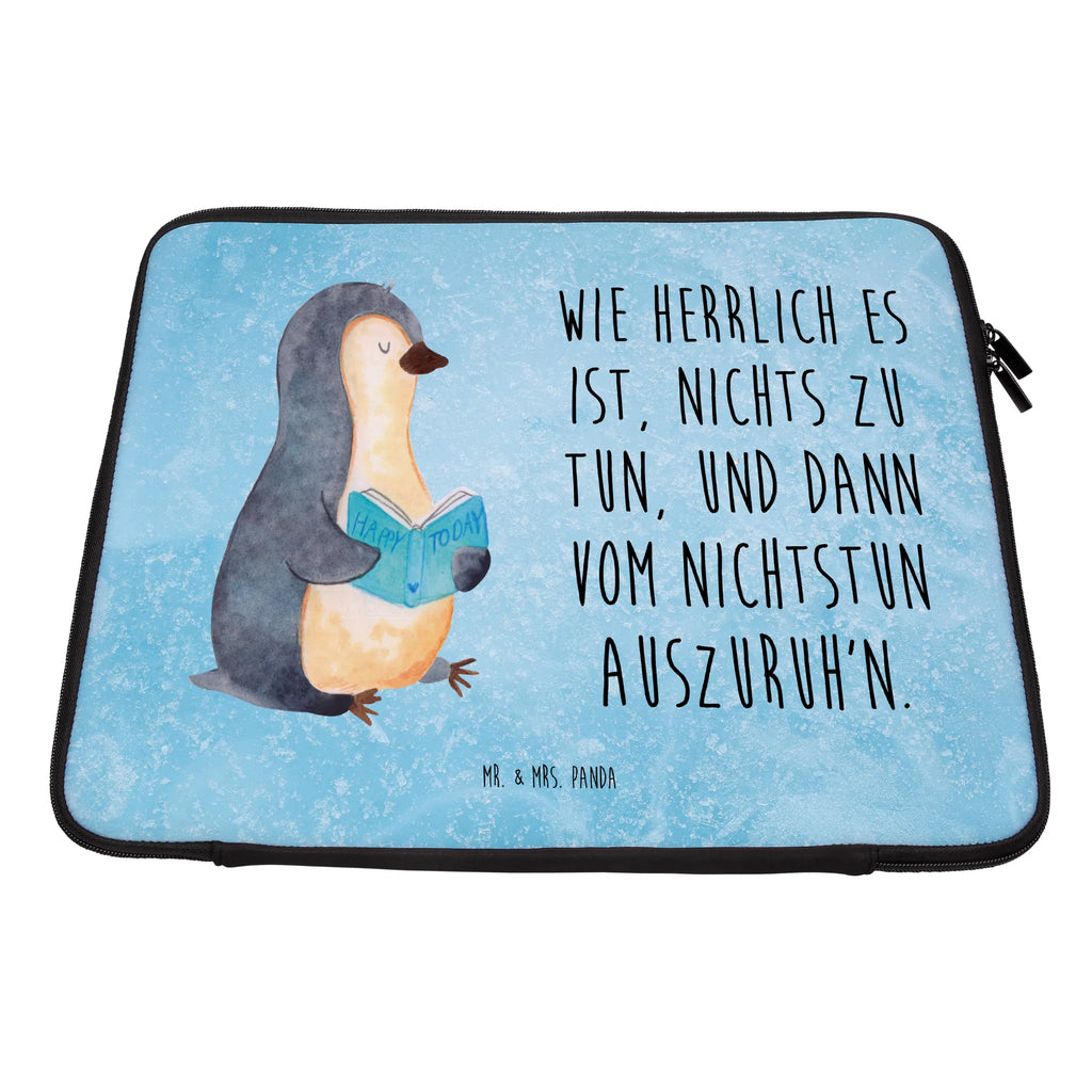 Notebook Tasche Pinguin Buch Notebook Tasche, Laptop, Computertasche, Tasche, Notebook-Tasche, Notebook-Reisehülle, Notebook Schutz, Pinguin, Pinguine, Buch, Lesen, Bücherwurm, Nichtstun, Faulenzen, Ferien, Urlaub, Freizeit