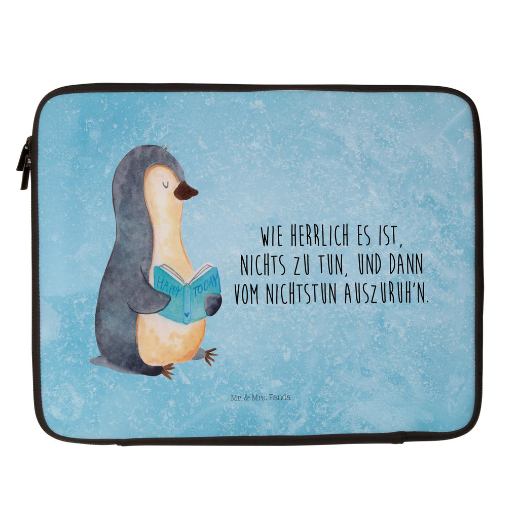 Notebook Tasche Pinguin Buch Notebook Tasche, Laptop, Computertasche, Tasche, Notebook-Tasche, Notebook-Reisehülle, Notebook Schutz, Pinguin, Pinguine, Buch, Lesen, Bücherwurm, Nichtstun, Faulenzen, Ferien, Urlaub, Freizeit