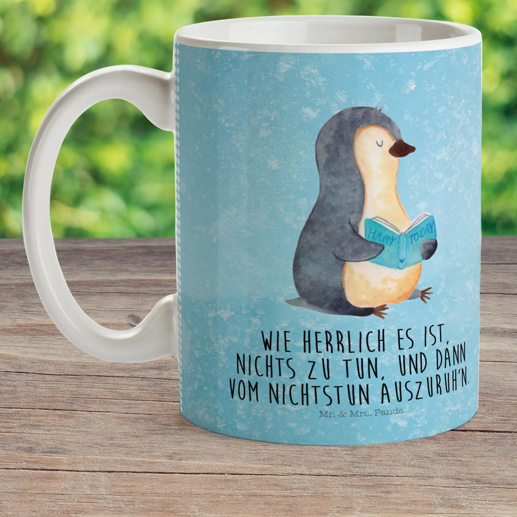 Kindertasse Pinguin Buch Kindertasse, Kinder Tasse, Kunststoff Tasse, Kindergarten Tasse, Trinkbecher, Camping Becher, Kaffeetasse, Kunststoffbecher, Kindergartenbecher, Outdoorgeschirr, Kunststoffgeschirr, Reisebecher, Reisetasse, Kinderbecher, Bruchfeste Tasse, Bruchsichere Tasse, Plastik Tasse, Plastiktasse, Pinguin, Pinguine, Buch, Lesen, Bücherwurm, Nichtstun, Faulenzen, Ferien, Urlaub, Freizeit