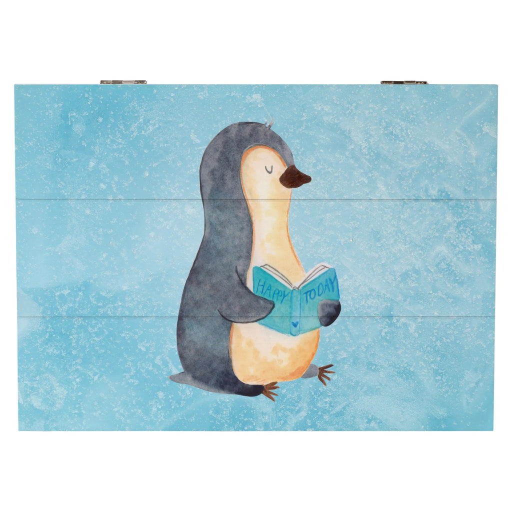 Holzkiste Pinguin Buch Holzkiste, Kiste, Schatzkiste, Truhe, Schatulle, XXL, Erinnerungsbox, Erinnerungskiste, Dekokiste, Aufbewahrungsbox, Geschenkbox, Geschenkdose, Pinguin, Pinguine, Buch, Lesen, Bücherwurm, Nichtstun, Faulenzen, Ferien, Urlaub, Freizeit