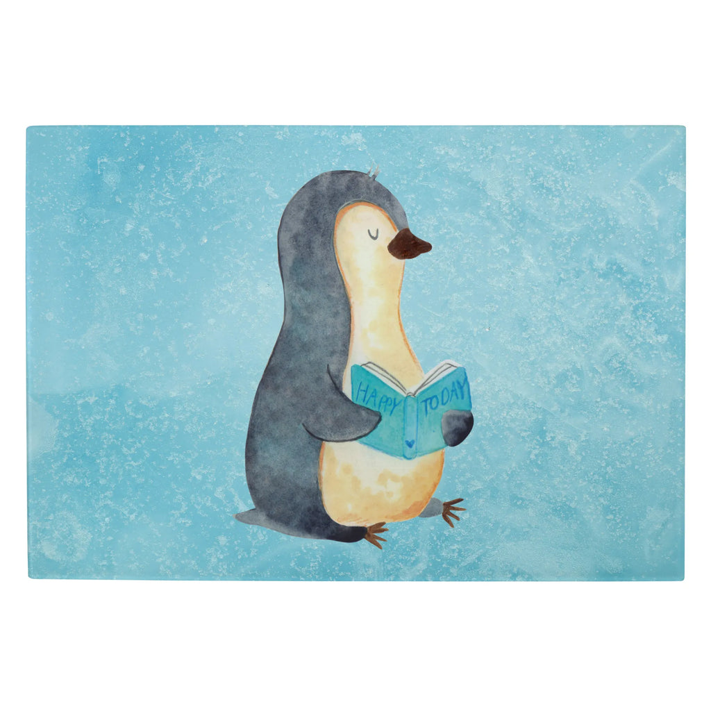 Glasschneidebrett Pinguin Buch Glasschneidebrett, Schneidebrett, Pinguin, Pinguine, Buch, Lesen, Bücherwurm, Nichtstun, Faulenzen, Ferien, Urlaub, Freizeit