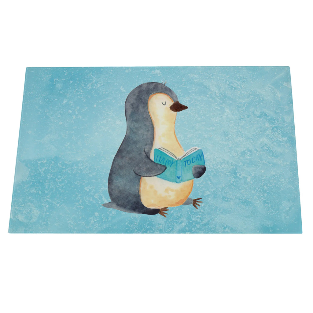 Glasschneidebrett Pinguin Buch Glasschneidebrett, Schneidebrett, Pinguin, Pinguine, Buch, Lesen, Bücherwurm, Nichtstun, Faulenzen, Ferien, Urlaub, Freizeit