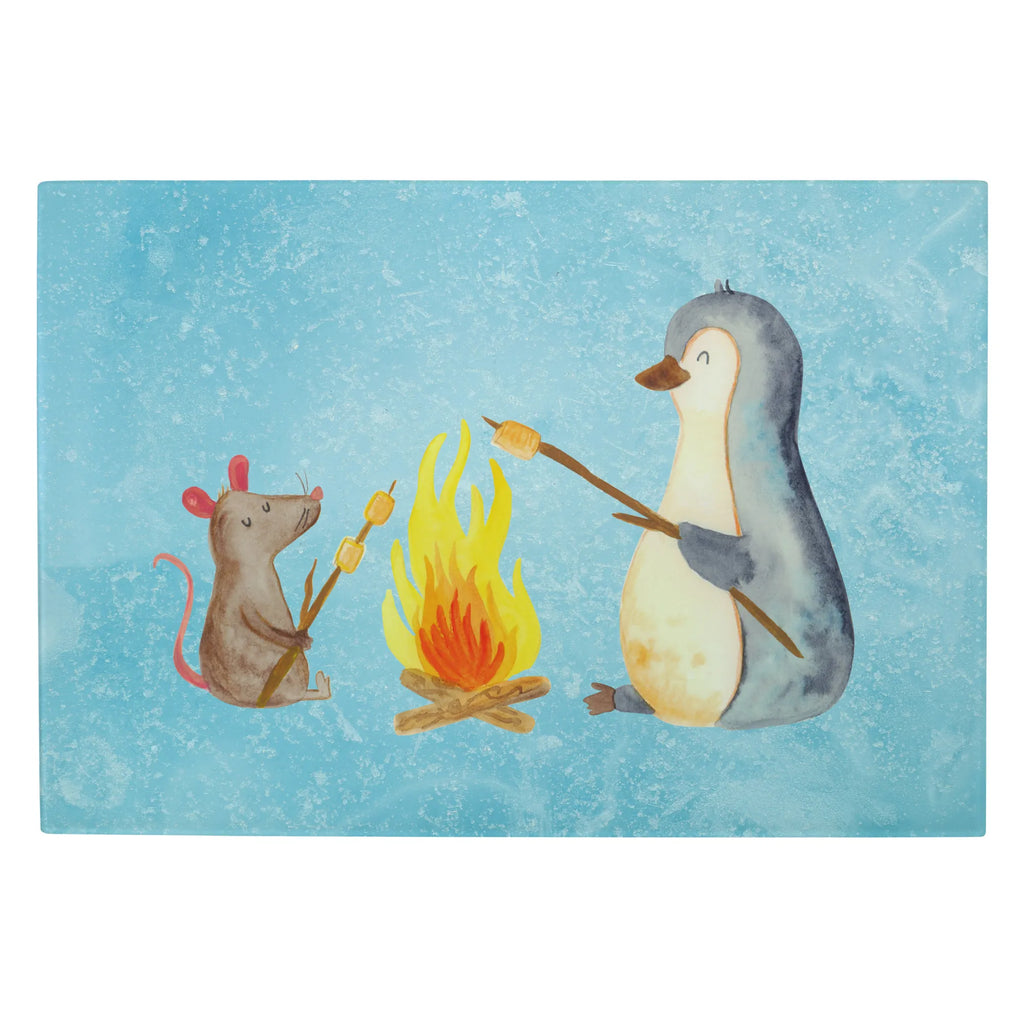 Glasschneidebrett Pinguin Lagerfeuer Glasschneidebrett, Schneidebrett, Pinguin, Maus, Pinguine, Lagerfeuer, Leben, Arbeit, Job, Motivation, Büro, Büroalltag, Lebensspruch, Lebensmotivation, Neustart, Liebe, grillen, Feuer, Marshmallows