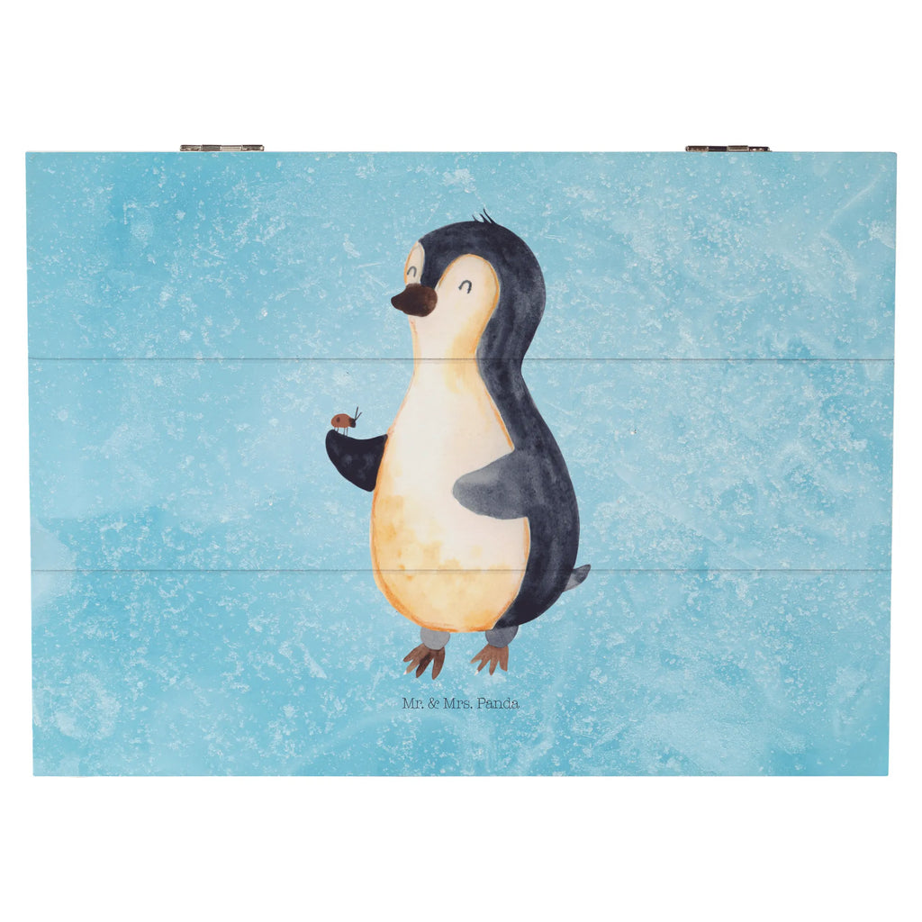 Holzkiste Pinguin Marienkäfer Holzkiste, Kiste, Schatzkiste, Truhe, Schatulle, XXL, Erinnerungsbox, Erinnerungskiste, Dekokiste, Aufbewahrungsbox, Geschenkbox, Geschenkdose, Pinguin, Pinguine, Marienkäfer, Liebe, Wunder, Glück, Freude, Lebensfreude