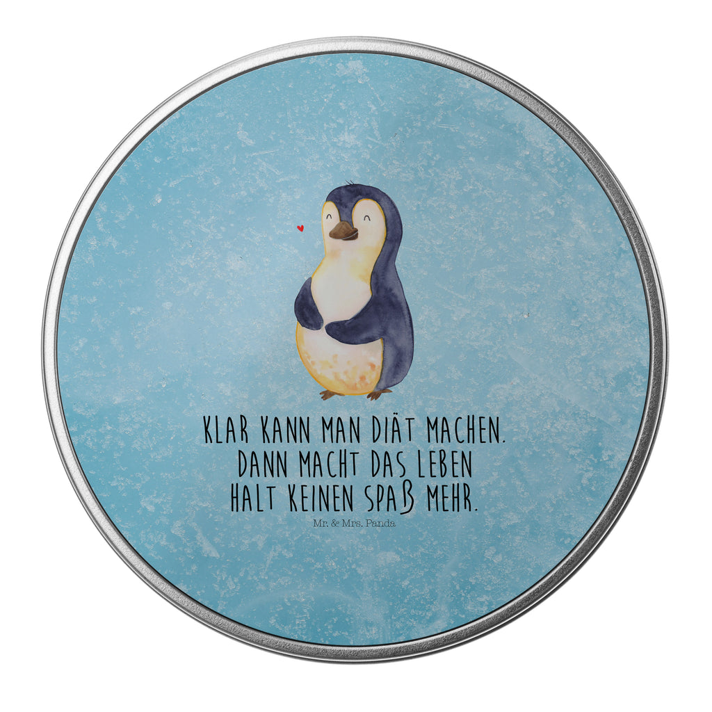 Blechdose rund Pinguin Diät Metalldose, Keksdose, Dose, Vorratsdose, Geschenkbox, Lunchbox, Aufbewahrungsbox, Vorratsdosen, Metallkiste, Metallbox, Metallboxen, Aufbewahrungskiste, Geschenkkiste, Blechdosen mit Deckel, Metallkiste mit Deckel, Vorratsdosen mit Deckel, Metall Dose, Pinguin, Pinguine, Diät, Abnehmen, Abspecken, Gewicht, Motivation, Selbstliebe, Körperliebe, Selbstrespekt