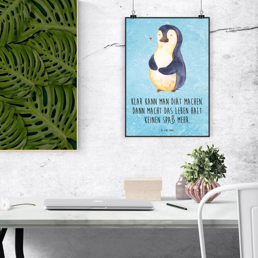 Poster Pinguin Diät Poster, Wandposter, Bild, Wanddeko, Küchenposter, Kinderposter, Wanddeko Bild, Raumdekoration, Wanddekoration, Handgemaltes Poster, Mr. & Mrs. Panda Poster, Designposter, Kunstdruck, Posterdruck, Pinguin, Pinguine, Diät, Abnehmen, Abspecken, Gewicht, Motivation, Selbstliebe, Körperliebe, Selbstrespekt