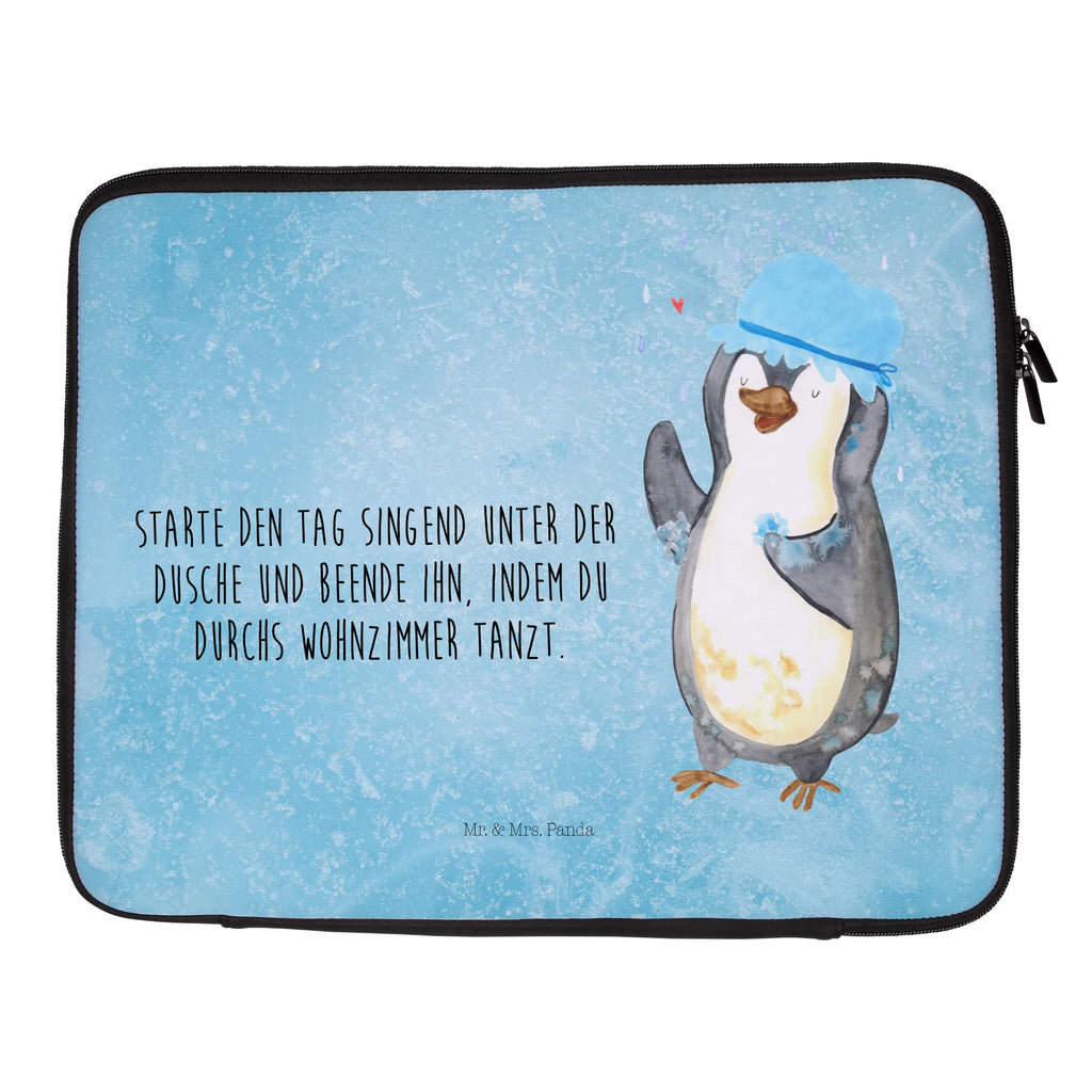 Notebook Tasche Pinguin Duschen Notebook Tasche, Laptop, Computertasche, Tasche, Notebook-Tasche, Notebook-Reisehülle, Notebook Schutz, Pinguin, Pinguine, Dusche, duschen, Lebensmotto, Motivation, Neustart, Neuanfang, glücklich sein