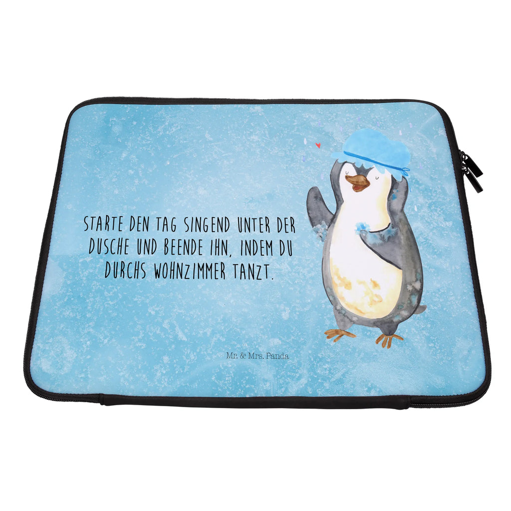 Notebook Tasche Pinguin Duschen Notebook Tasche, Laptop, Computertasche, Tasche, Notebook-Tasche, Notebook-Reisehülle, Notebook Schutz, Pinguin, Pinguine, Dusche, duschen, Lebensmotto, Motivation, Neustart, Neuanfang, glücklich sein