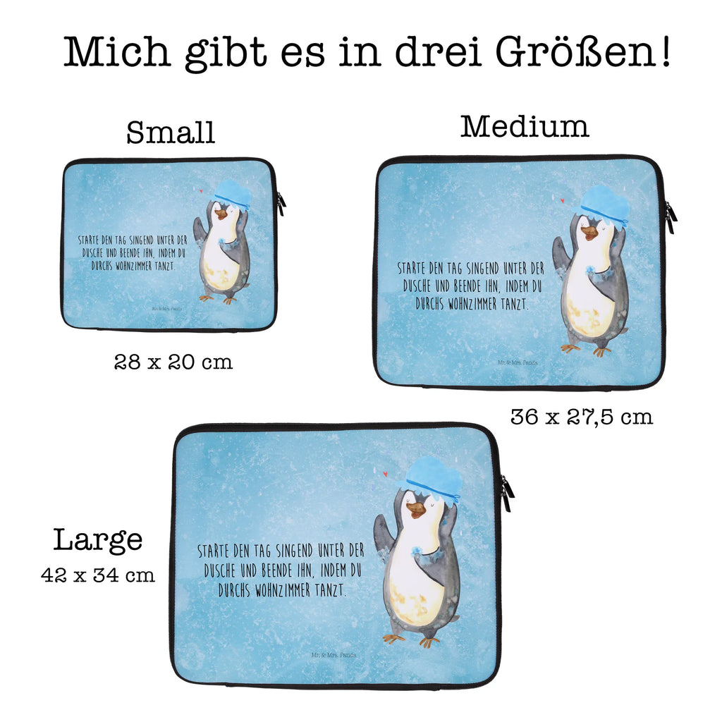 Notebook Tasche Pinguin Duschen Notebook Tasche, Laptop, Computertasche, Tasche, Notebook-Tasche, Notebook-Reisehülle, Notebook Schutz, Pinguin, Pinguine, Dusche, duschen, Lebensmotto, Motivation, Neustart, Neuanfang, glücklich sein