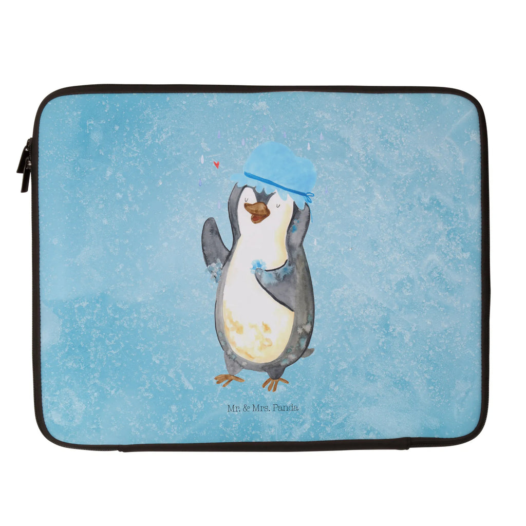 Notebook Tasche Pinguin Duschen Notebook Tasche, Laptop, Computertasche, Tasche, Notebook-Tasche, Notebook-Reisehülle, Notebook Schutz, Pinguin, Pinguine, Dusche, duschen, Lebensmotto, Motivation, Neustart, Neuanfang, glücklich sein