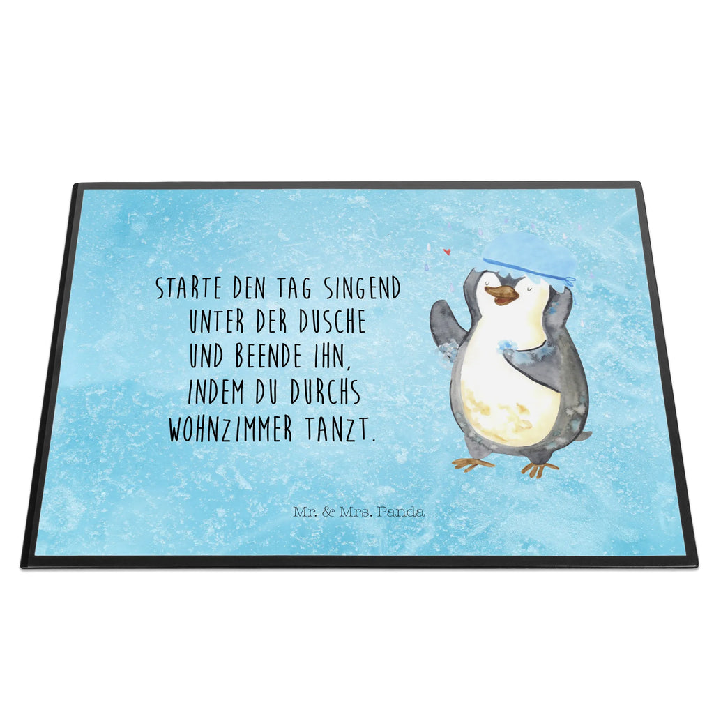 Schreibtischunterlage Pinguin duscht Schreibunterlage, Schreibtischauflage, Bürobedarf, Büroartikel, Schreibwaren, Schreibtisch Unterlagen, Schreibtischunterlage Groß, Pinguin, Pinguine, Dusche, duschen, Lebensmotto, Motivation, Neustart, Neuanfang, glücklich sein