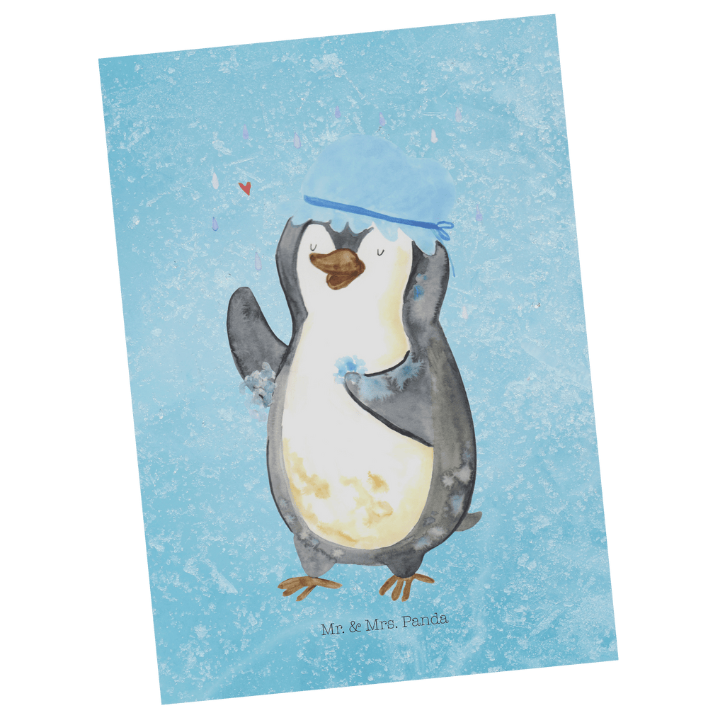 Postkarte Pinguin Duschen Postkarte, Karte, Geschenkkarte, Grußkarte, Einladung, Ansichtskarte, Geburtstagskarte, Einladungskarte, Dankeskarte, Ansichtskarten, Einladung Geburtstag, Einladungskarten Geburtstag, Pinguin, Pinguine, Dusche, duschen, Lebensmotto, Motivation, Neustart, Neuanfang, glücklich sein