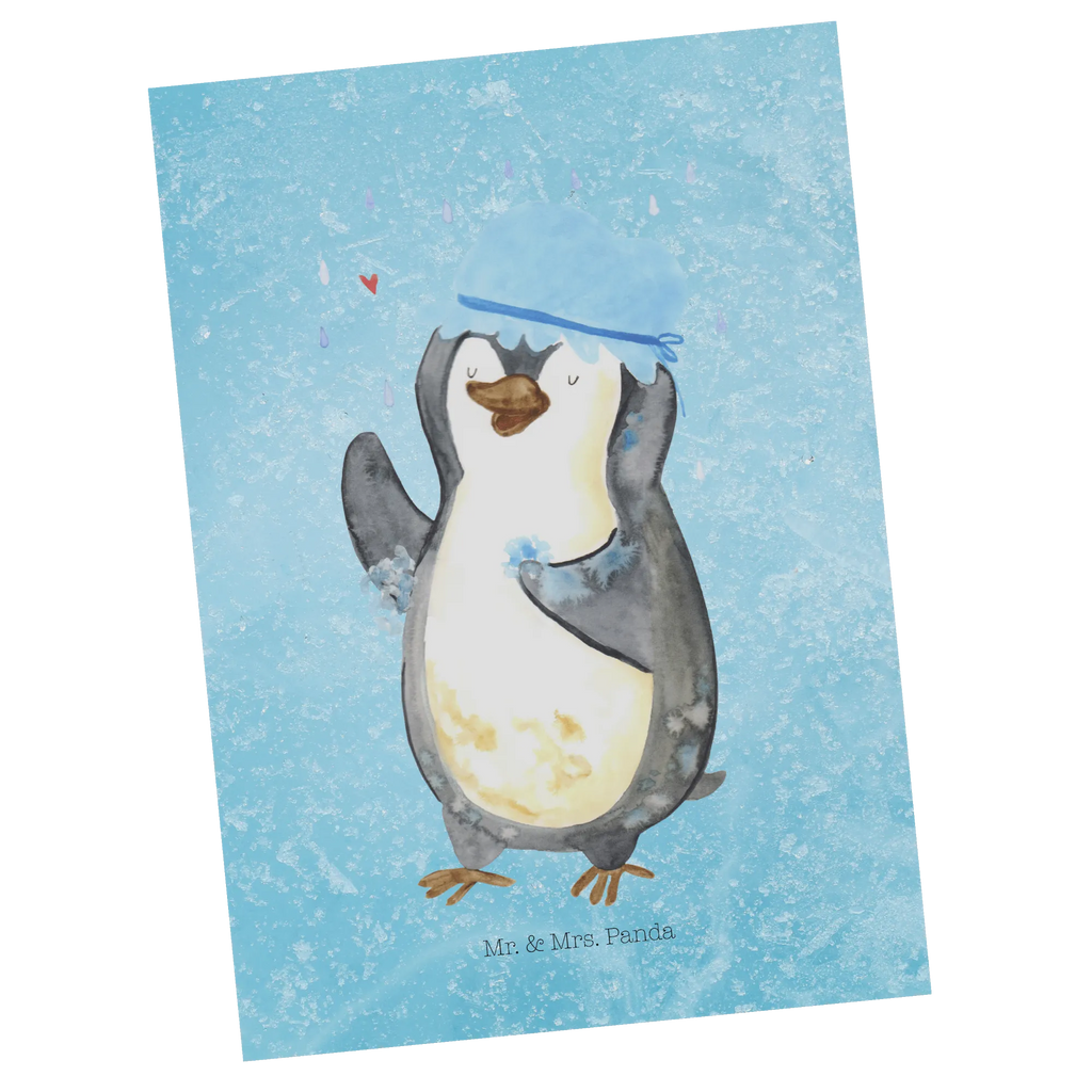 Postkarte Pinguin Duschen Postkarte, Karte, Geschenkkarte, Grußkarte, Einladung, Ansichtskarte, Geburtstagskarte, Einladungskarte, Dankeskarte, Ansichtskarten, Einladung Geburtstag, Einladungskarten Geburtstag, Pinguin, Pinguine, Dusche, duschen, Lebensmotto, Motivation, Neustart, Neuanfang, glücklich sein