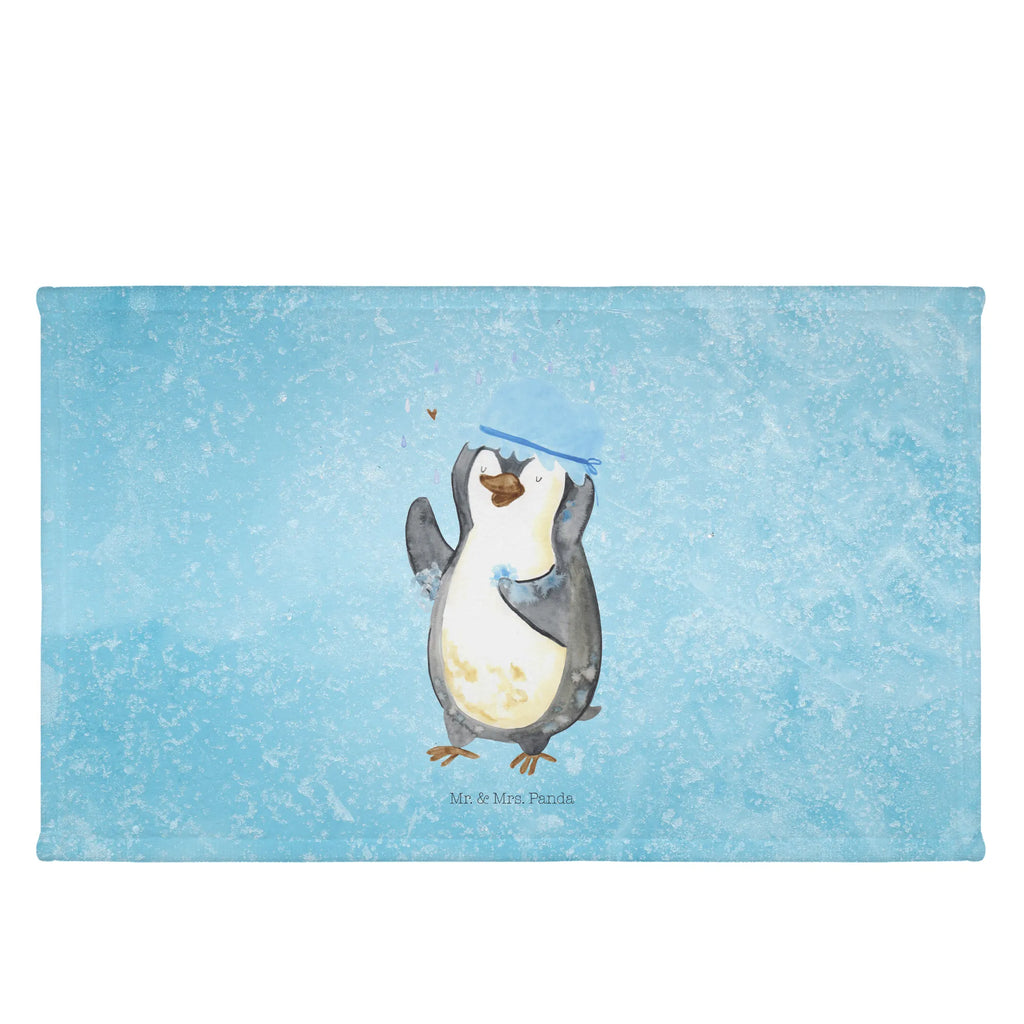 Handtuch Pinguin duscht Handtuch, Badehandtuch, Badezimmer, Handtücher, groß, Kinder, Baby, Pinguin, Pinguine, Dusche, duschen, Lebensmotto, Motivation, Neustart, Neuanfang, glücklich sein