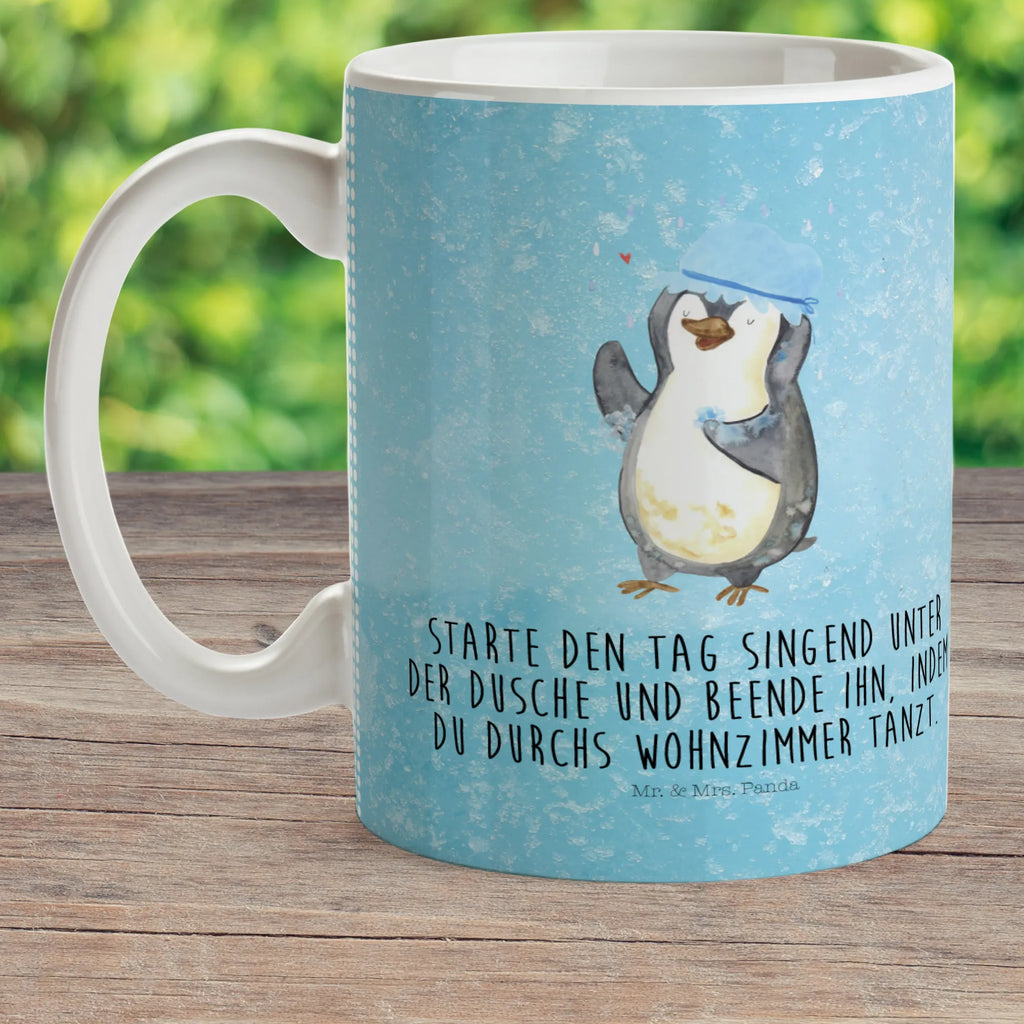 Kindertasse Pinguin duscht Kindertasse, Kinder Tasse, Kunststoff Tasse, Kindergarten Tasse, Trinkbecher, Camping Becher, Kaffeetasse, Kunststoffbecher, Kindergartenbecher, Outdoorgeschirr, Kunststoffgeschirr, Reisebecher, Reisetasse, Kinderbecher, Bruchfeste Tasse, Bruchsichere Tasse, Plastik Tasse, Plastiktasse, Pinguin, Pinguine, Dusche, duschen, Lebensmotto, Motivation, Neustart, Neuanfang, glücklich sein