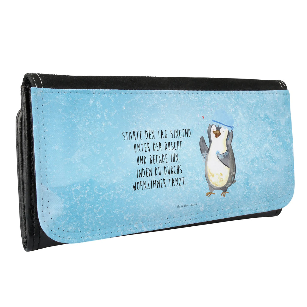 Ladies purse Penguin have a shower Portemonnaie, Portemonee, Geldbörse, Damen, Groß, XXL, Geldbeutel, Portemonnaies, Pinguin, Pinguine, Dusche, duschen, Lebensmotto, Motivation, Neustart, Neuanfang, glücklich sein