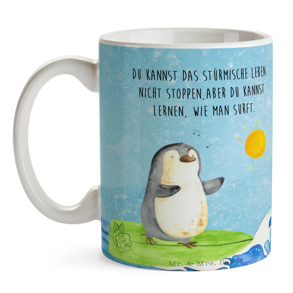 Tasse Pinguin Surfer Tasse, Kaffeetasse, Teetasse, Becher, Kaffeebecher, Teebecher, Keramiktasse, Porzellantasse, Büro Tasse, Geschenk Tasse, Tasse Sprüche, Tasse Motive, Kaffeetassen, Tasse bedrucken, Designer Tasse, Cappuccino Tassen, Schöne Teetassen, Pinguin, Pinguine, surfen, Surfer, Hawaii, Urlaub, Wellen, Wellen reiten, Portugal