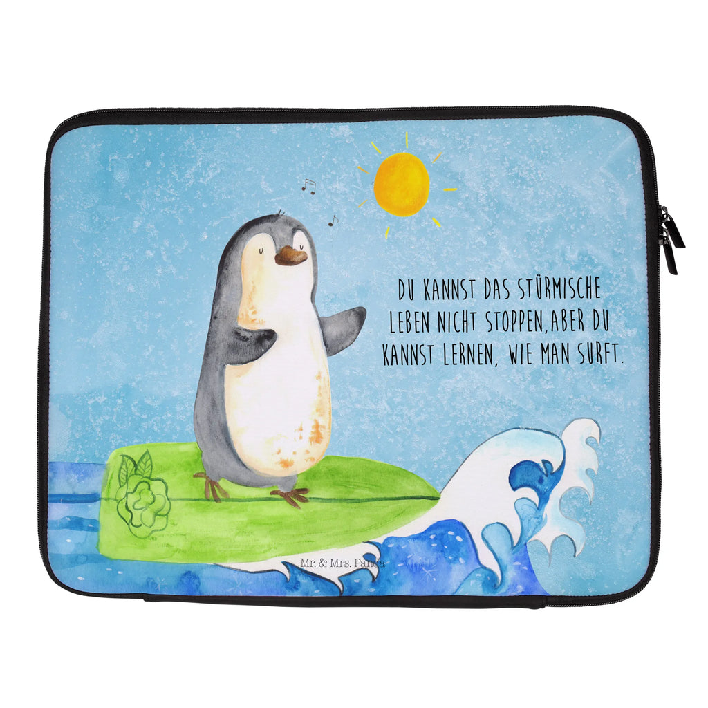 Notebook Tasche Pinguin Surfer Notebook Tasche, Laptop, Computertasche, Tasche, Notebook-Tasche, Notebook-Reisehülle, Notebook Schutz, Pinguin, Pinguine, surfen, Surfer, Hawaii, Urlaub, Wellen, Wellen reiten, Portugal