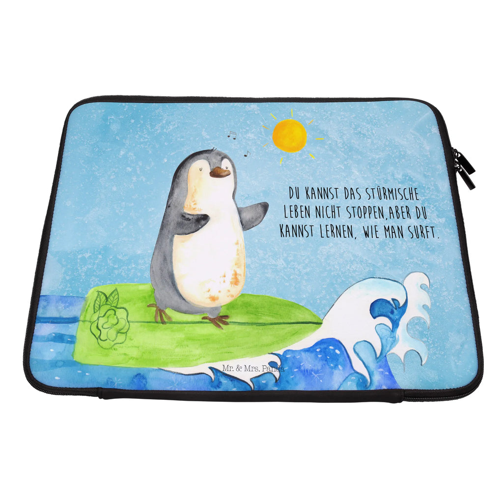 Notebook Tasche Pinguin Surfer Notebook Tasche, Laptop, Computertasche, Tasche, Notebook-Tasche, Notebook-Reisehülle, Notebook Schutz, Pinguin, Pinguine, surfen, Surfer, Hawaii, Urlaub, Wellen, Wellen reiten, Portugal