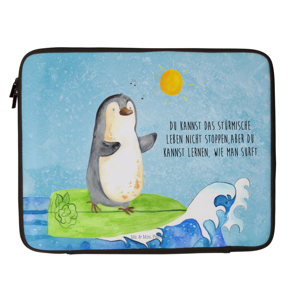 Notebook Tasche Pinguin Surfer Notebook Tasche, Laptop, Computertasche, Tasche, Notebook-Tasche, Notebook-Reisehülle, Notebook Schutz, Pinguin, Pinguine, surfen, Surfer, Hawaii, Urlaub, Wellen, Wellen reiten, Portugal