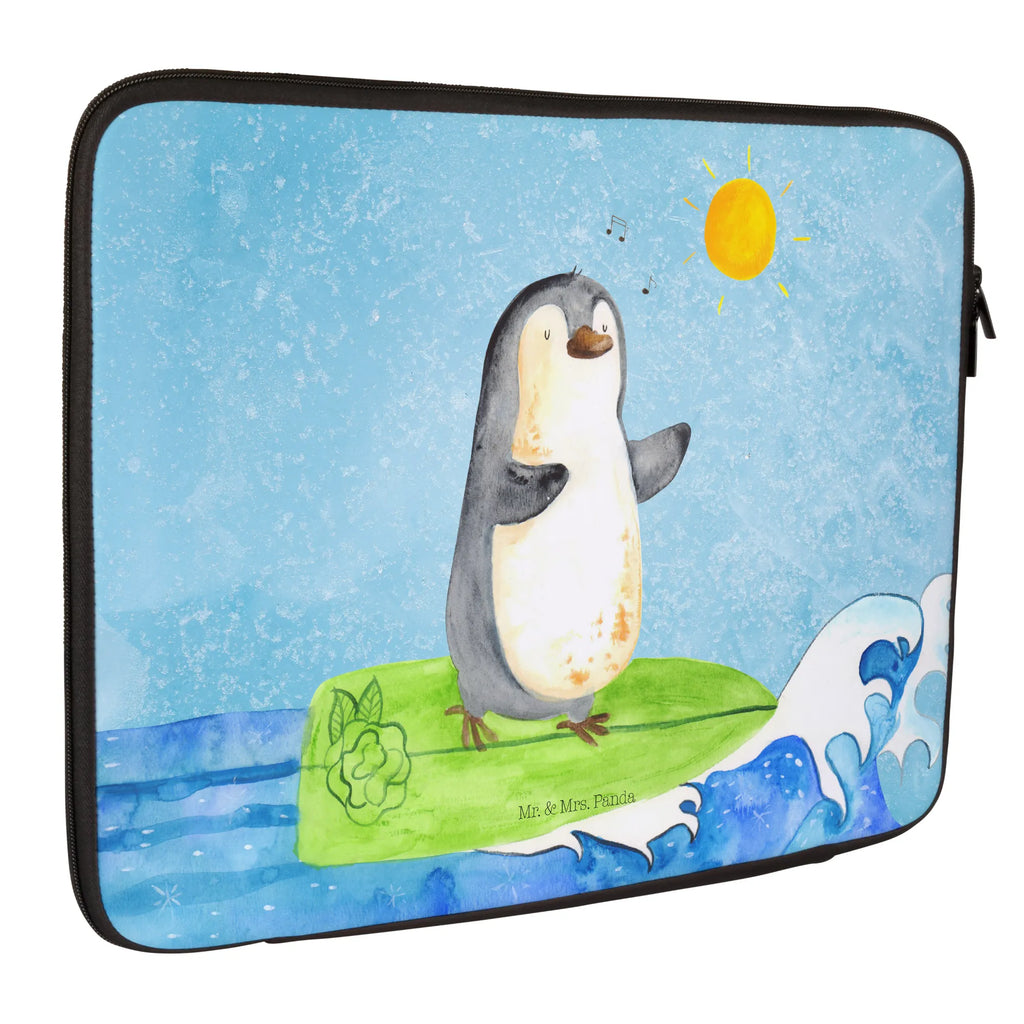 Notebook Tasche Pinguin Surfer Notebook Tasche, Laptop, Computertasche, Tasche, Notebook-Tasche, Notebook-Reisehülle, Notebook Schutz, Pinguin, Pinguine, surfen, Surfer, Hawaii, Urlaub, Wellen, Wellen reiten, Portugal