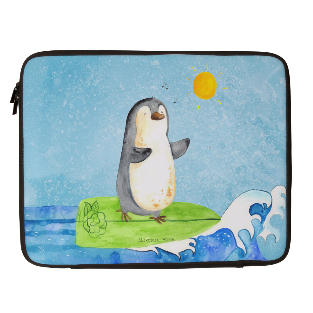 Notebook Tasche Pinguin Surfer Notebook Tasche, Laptop, Computertasche, Tasche, Notebook-Tasche, Notebook-Reisehülle, Notebook Schutz, Pinguin, Pinguine, surfen, Surfer, Hawaii, Urlaub, Wellen, Wellen reiten, Portugal