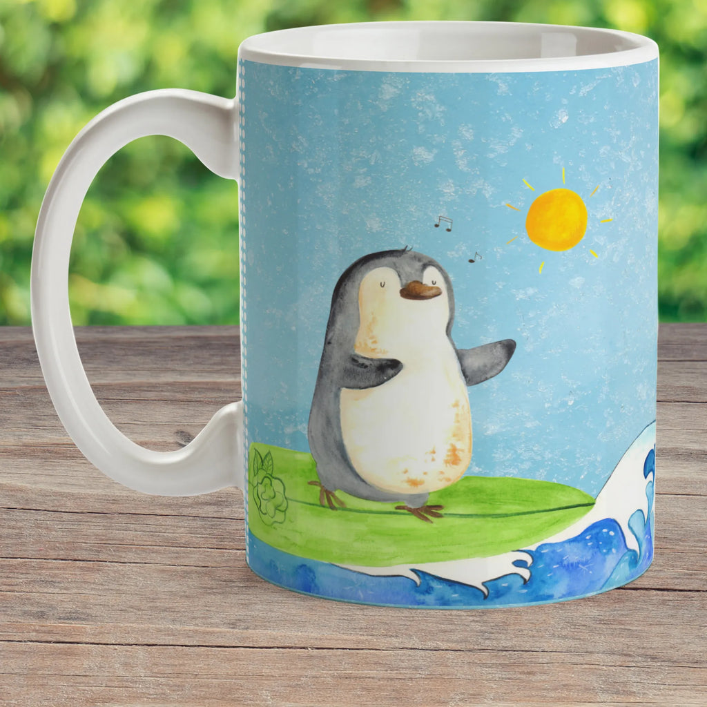 Kindertasse Pinguin Surfer Kindertasse, Kinder Tasse, Kunststoff Tasse, Kindergarten Tasse, Trinkbecher, Camping Becher, Kaffeetasse, Kunststoffbecher, Kindergartenbecher, Outdoorgeschirr, Kunststoffgeschirr, Reisebecher, Reisetasse, Kinderbecher, Bruchfeste Tasse, Bruchsichere Tasse, Plastik Tasse, Plastiktasse, Pinguin, Pinguine, surfen, Surfer, Hawaii, Urlaub, Wellen, Wellen reiten, Portugal