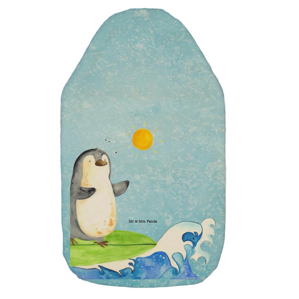 Wärmflasche Pinguin Surfer Wärmekissen, Kinderwärmflasche, Körnerkissen, Wärmflaschenbezug, Wärmflasche mit Bezug, Wärmflasche, Bettflasche, Kleine Wärmflasche, Pinguin, Pinguine, surfen, Surfer, Hawaii, Urlaub, Wellen, Wellen reiten, Portugal