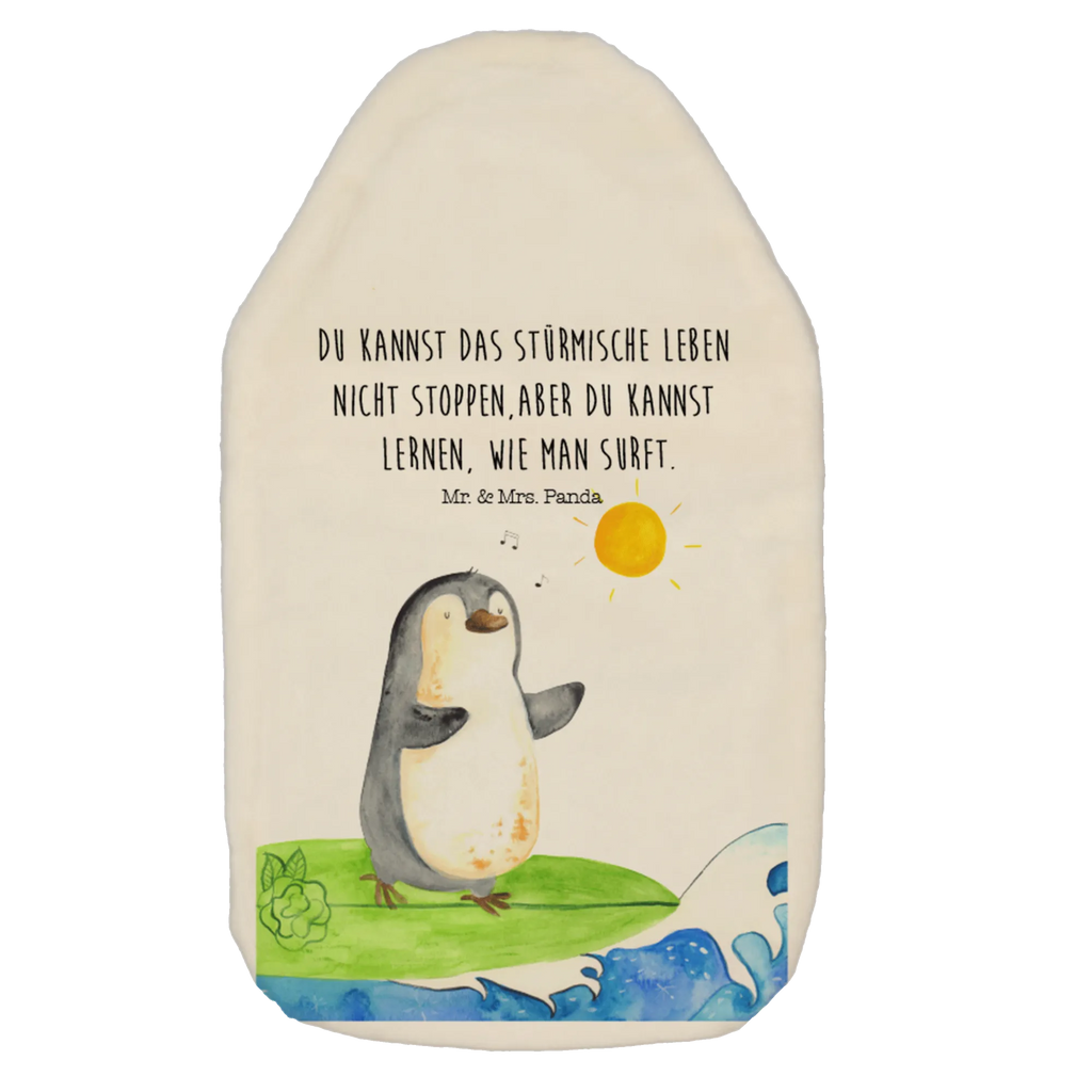 Wärmflasche Pinguin Surfer Wärmekissen, Kinderwärmflasche, Körnerkissen, Wärmflaschenbezug, Wärmflasche mit Bezug, Wärmflasche, Bettflasche, Kleine Wärmflasche, Pinguin, Pinguine, surfen, Surfer, Hawaii, Urlaub, Wellen, Wellen reiten, Portugal