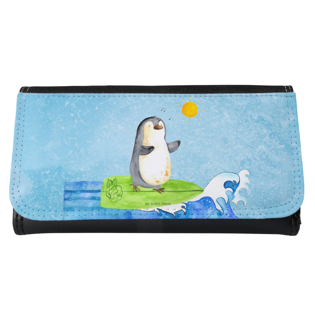 Damen Portemonnaie Pinguin Surfer Portemonnaie, Portemonee, Geldbörse, Damen, Groß, XXL, Geldbeutel, Portemonnaies, Pinguin, Pinguine, surfen, Surfer, Hawaii, Urlaub, Wellen, Wellen reiten, Portugal