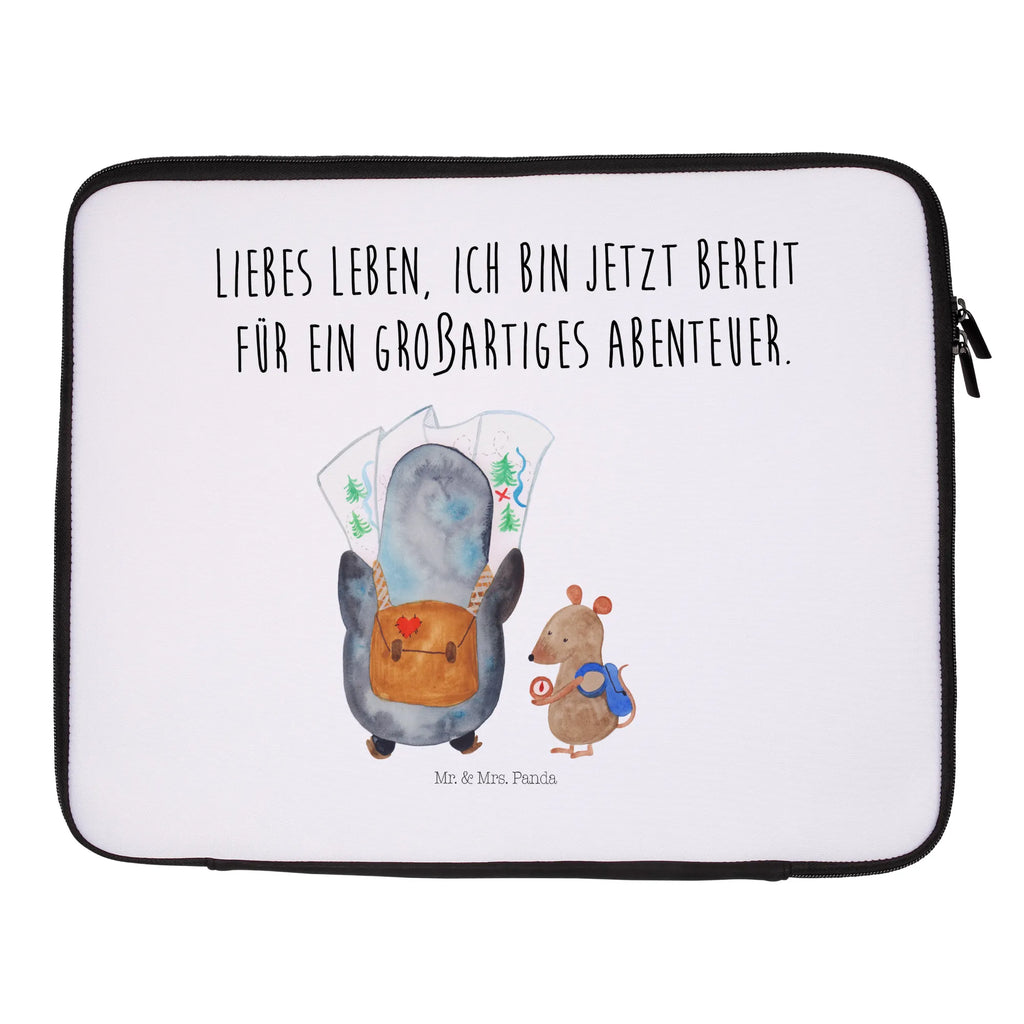 Notebook Tasche Pinguin & Maus Wanderer Notebook Tasche, Laptop, Computertasche, Tasche, Notebook-Tasche, Notebook-Reisehülle, Notebook Schutz, Pinguin, Pinguine, Abenteurer, Abenteuer, Roadtrip, Ausflug, Wanderlust, wandern