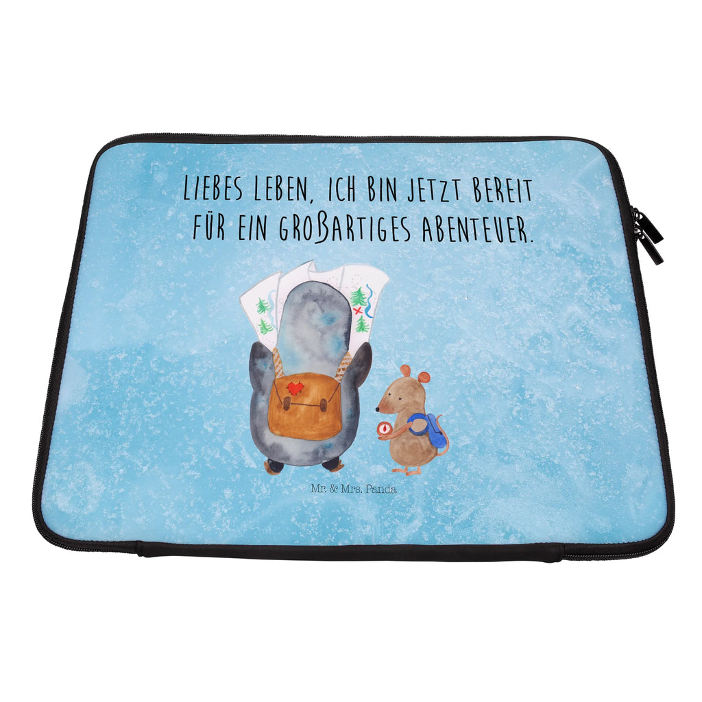 Notebook Tasche Pinguin & Maus Wanderer Notebook Tasche, Laptop, Computertasche, Tasche, Notebook-Tasche, Notebook-Reisehülle, Notebook Schutz, Pinguin, Pinguine, Abenteurer, Abenteuer, Roadtrip, Ausflug, Wanderlust, wandern