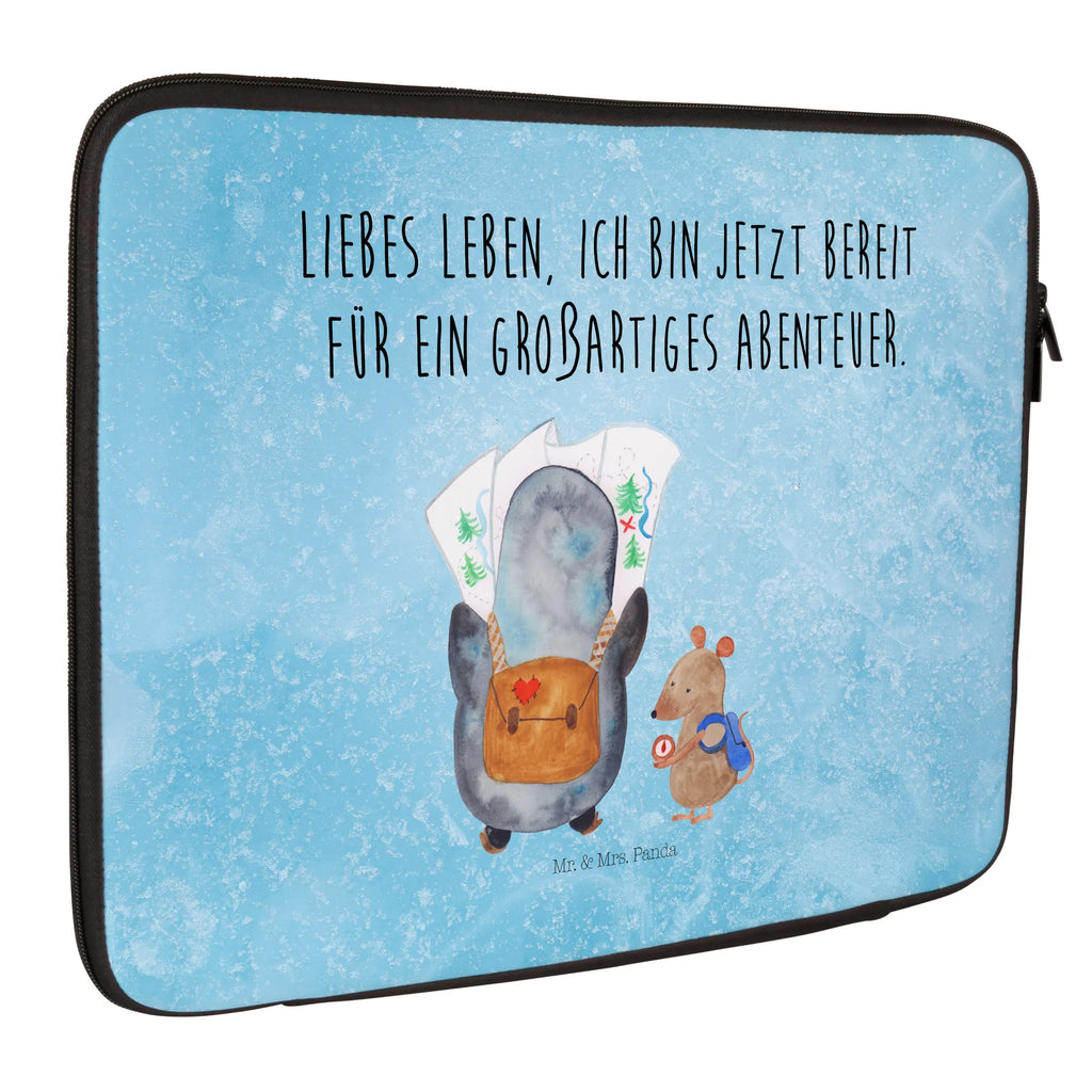 Notebook Tasche Pinguin & Maus Wanderer Notebook Tasche, Laptop, Computertasche, Tasche, Notebook-Tasche, Notebook-Reisehülle, Notebook Schutz, Pinguin, Pinguine, Abenteurer, Abenteuer, Roadtrip, Ausflug, Wanderlust, wandern