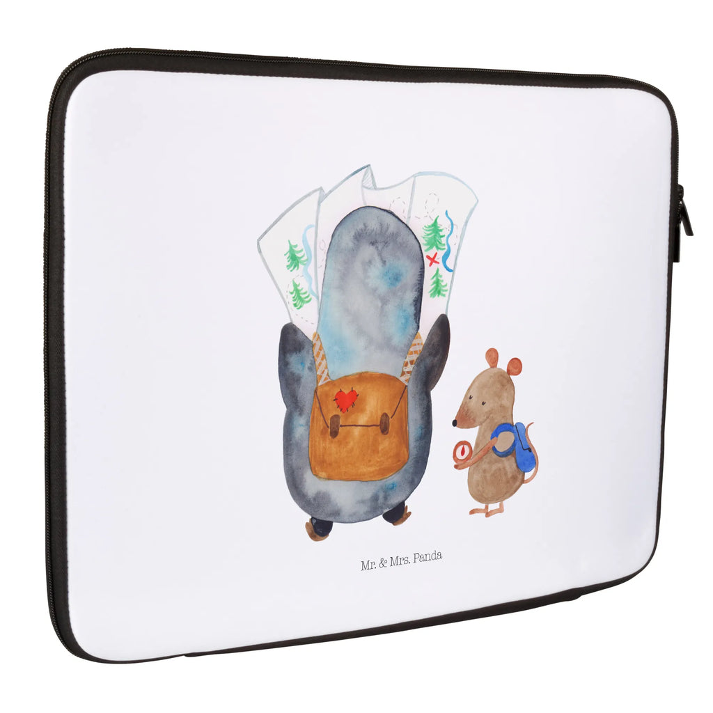 Notebook Tasche Pinguin & Maus Wanderer Notebook Tasche, Laptop, Computertasche, Tasche, Notebook-Tasche, Notebook-Reisehülle, Notebook Schutz, Pinguin, Pinguine, Abenteurer, Abenteuer, Roadtrip, Ausflug, Wanderlust, wandern