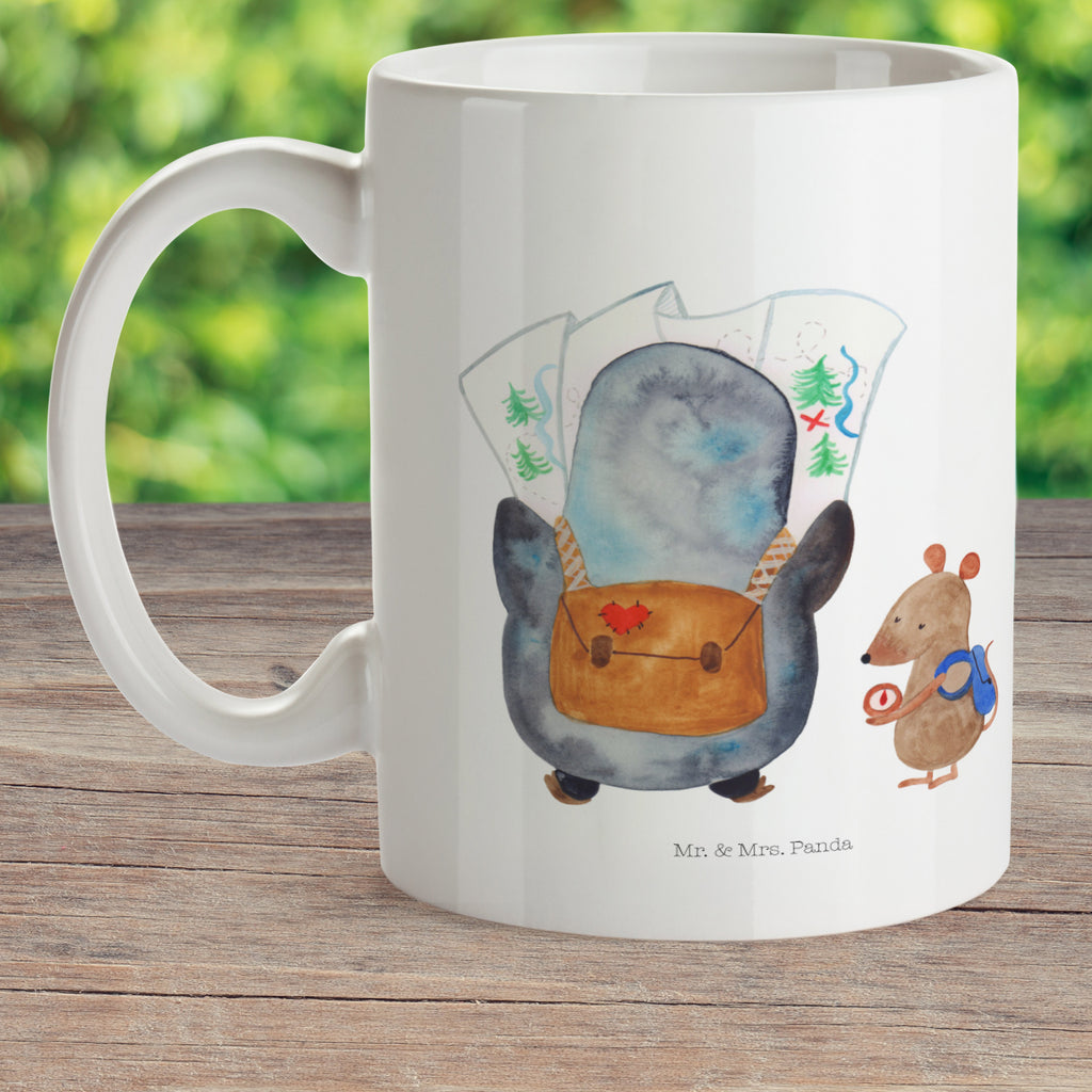 Kindertasse Pinguin & Maus Wanderer Kindertasse, Kinder Tasse, Kunststoff Tasse, Kindergarten Tasse, Trinkbecher, Camping Becher, Kaffeetasse, Kunststoffbecher, Kindergartenbecher, Outdoorgeschirr, Kunststoffgeschirr, Reisebecher, Reisetasse, Kinderbecher, Bruchfeste Tasse, Bruchsichere Tasse, Plastik Tasse, Plastiktasse, Pinguin, Pinguine, Abenteurer, Abenteuer, Roadtrip, Ausflug, Wanderlust, wandern