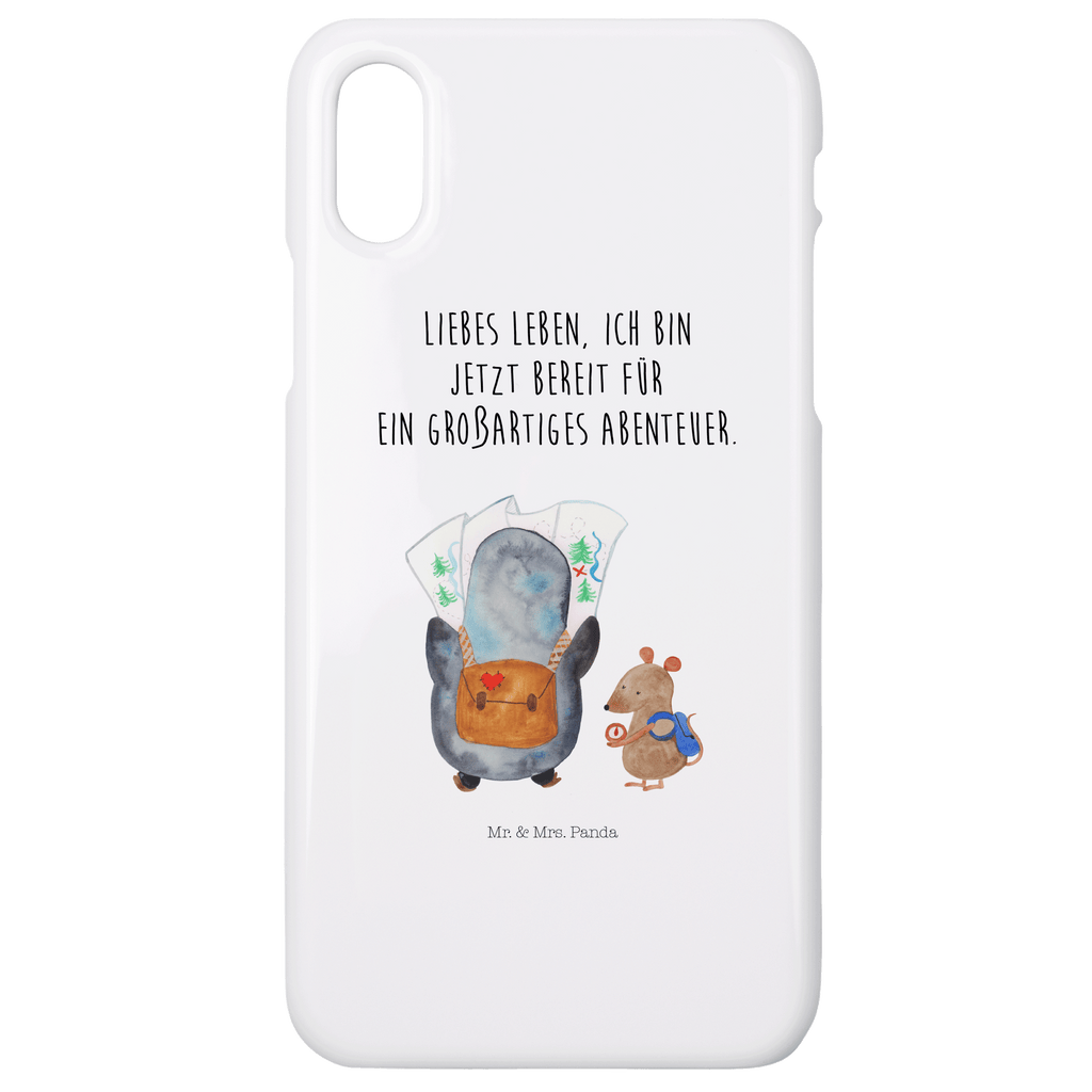 Handyhülle Pinguin & Maus Wanderer Handyhülle, Handycover, Cover, Handy, Hülle, Iphone 10, Iphone X, Pinguin, Pinguine, Abenteurer, Abenteuer, Roadtrip, Ausflug, Wanderlust, wandern