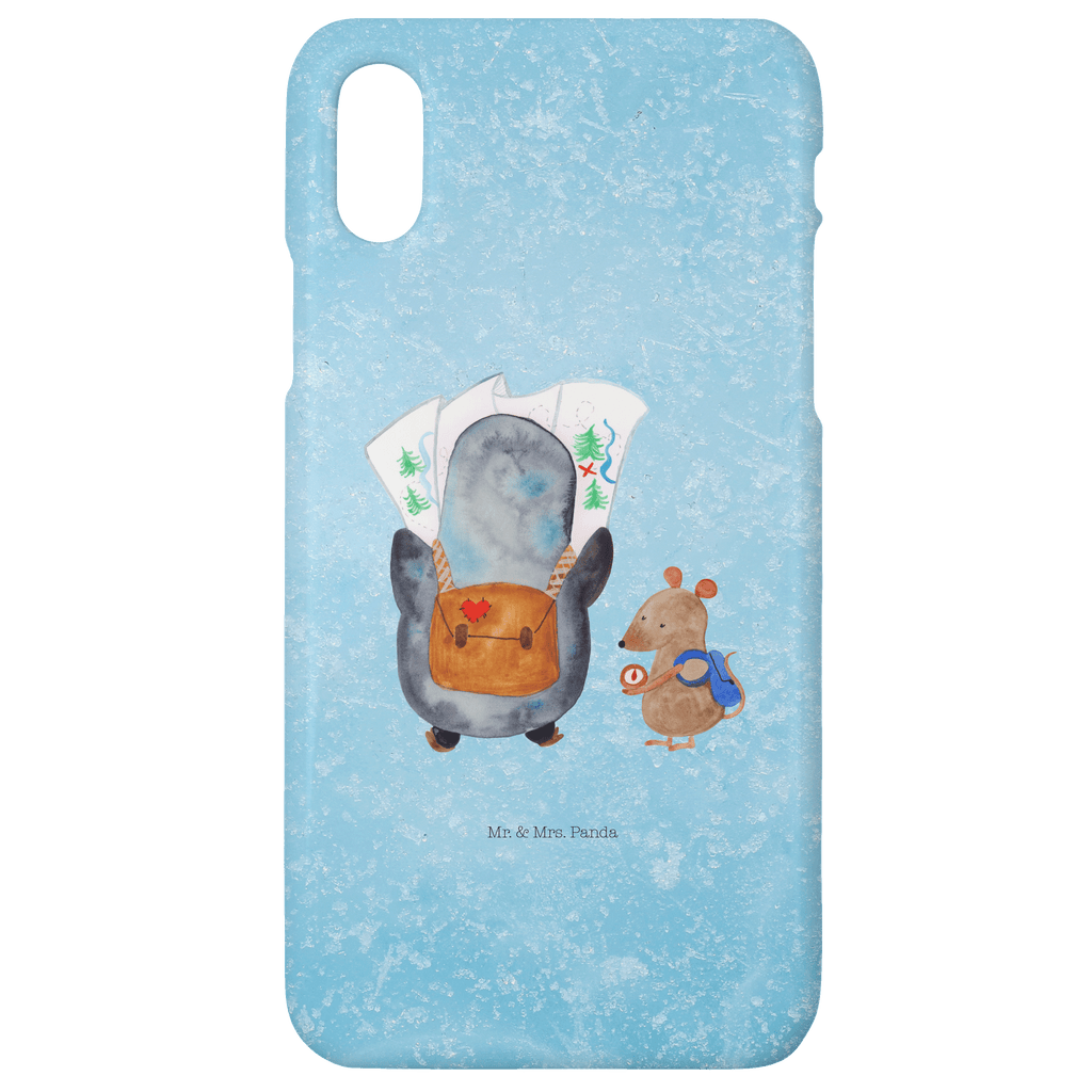 Handyhülle Pinguin & Maus Wanderer Handyhülle, Handycover, Cover, Handy, Hülle, Iphone 10, Iphone X, Pinguin, Pinguine, Abenteurer, Abenteuer, Roadtrip, Ausflug, Wanderlust, wandern