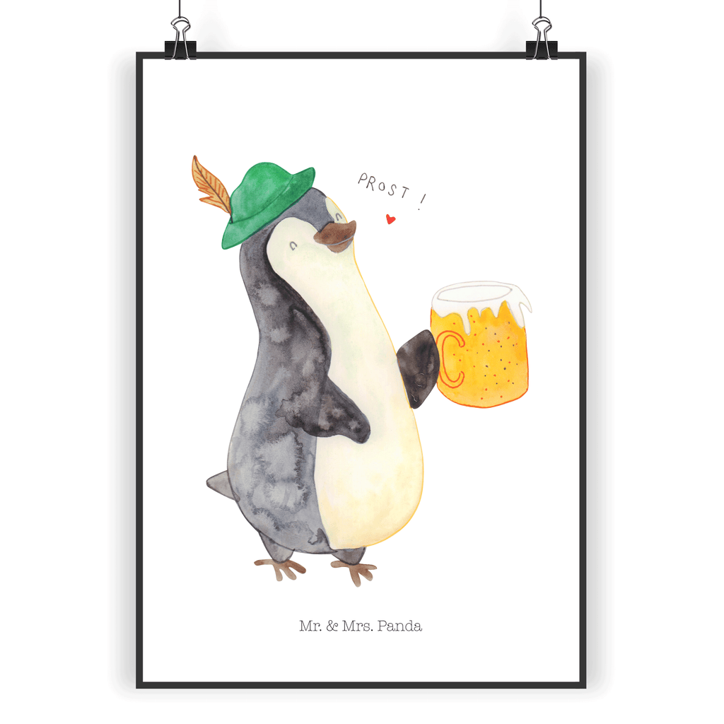 Poster Pinguin Bier Poster, Wandposter, Bild, Wanddeko, Küchenposter, Kinderposter, Wanddeko Bild, Raumdekoration, Wanddekoration, Handgemaltes Poster, Mr. & Mrs. Panda Poster, Designposter, Kunstdruck, Posterdruck, Pinguin, Pinguine, Bier, Oktoberfest