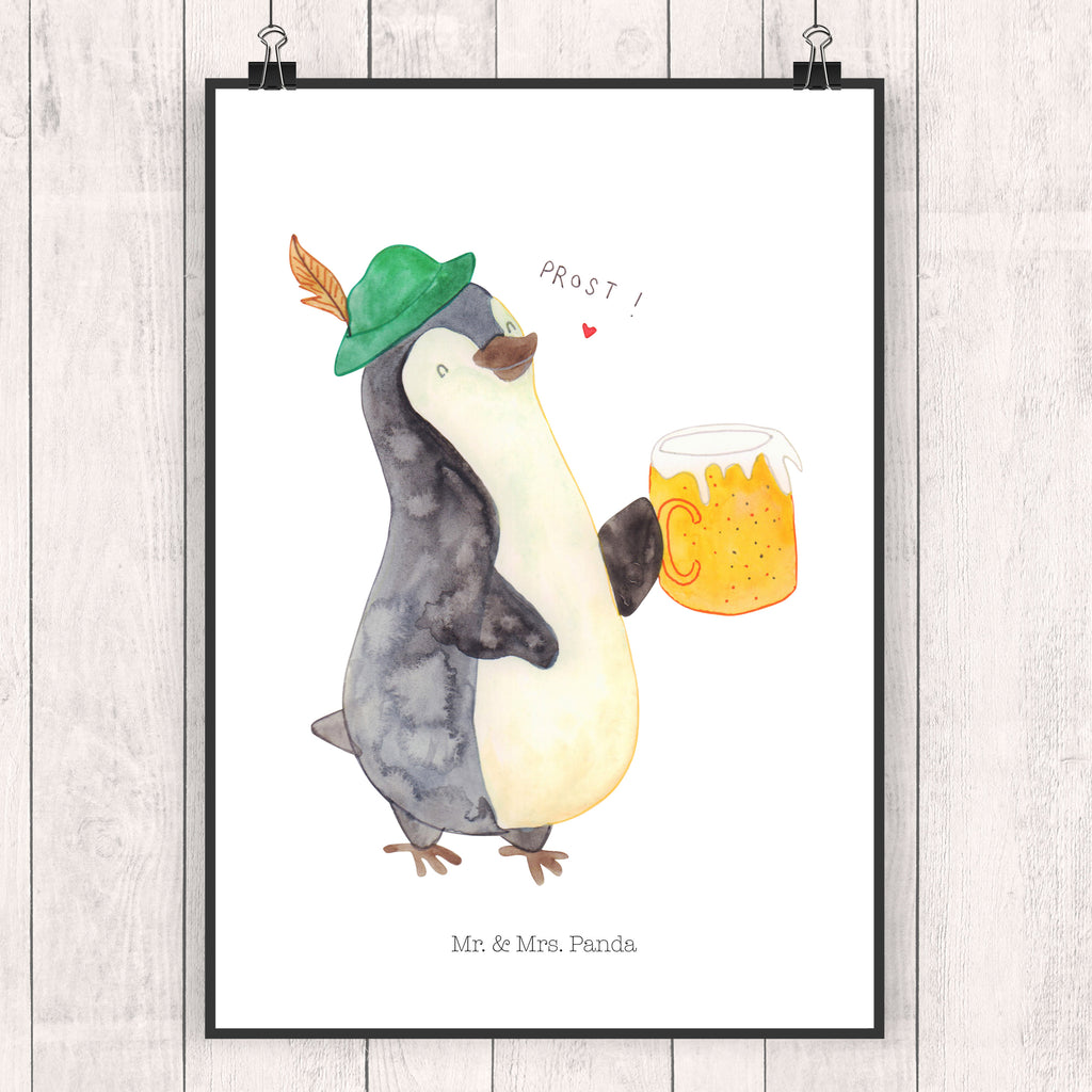 Poster Pinguin Bier Poster, Wandposter, Bild, Wanddeko, Küchenposter, Kinderposter, Wanddeko Bild, Raumdekoration, Wanddekoration, Handgemaltes Poster, Mr. & Mrs. Panda Poster, Designposter, Kunstdruck, Posterdruck, Pinguin, Pinguine, Bier, Oktoberfest