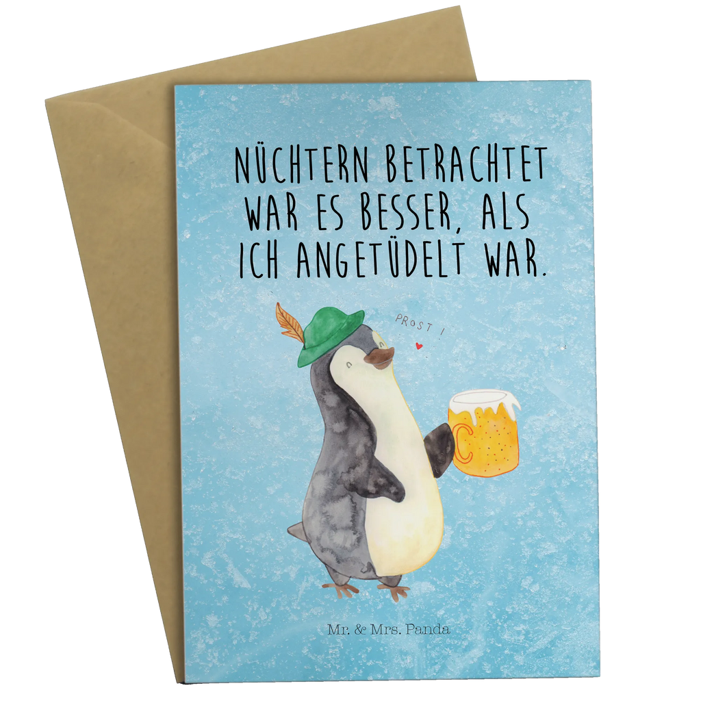 Grußkarte Pinguin Bier Grußkarte, Klappkarte, Einladungskarte, Glückwunschkarte, Hochzeitskarte, Geburtstagskarte, Karte, Ansichtskarten, Pinguin, Pinguine, Bier, Oktoberfest