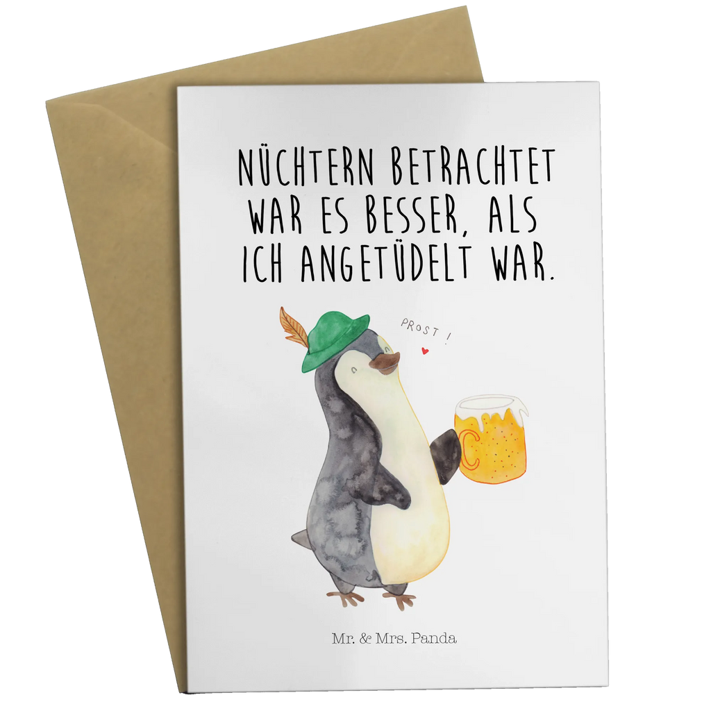 Grußkarte Pinguin Bier Grußkarte, Klappkarte, Einladungskarte, Glückwunschkarte, Hochzeitskarte, Geburtstagskarte, Karte, Ansichtskarten, Pinguin, Pinguine, Bier, Oktoberfest