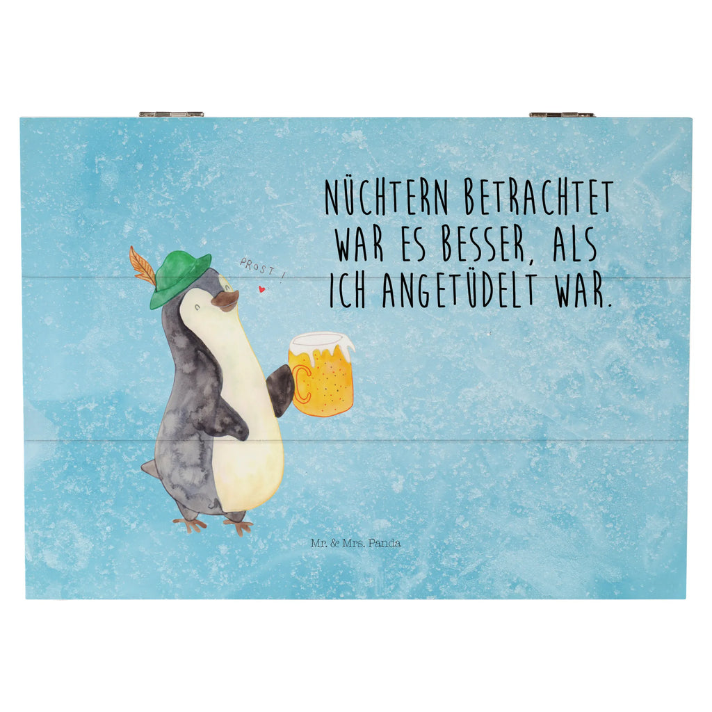 Holzkiste Pinguin Bier Holzkiste, Kiste, Schatzkiste, Truhe, Schatulle, XXL, Erinnerungsbox, Erinnerungskiste, Dekokiste, Aufbewahrungsbox, Geschenkbox, Geschenkdose, Pinguin, Pinguine, Bier, Oktoberfest