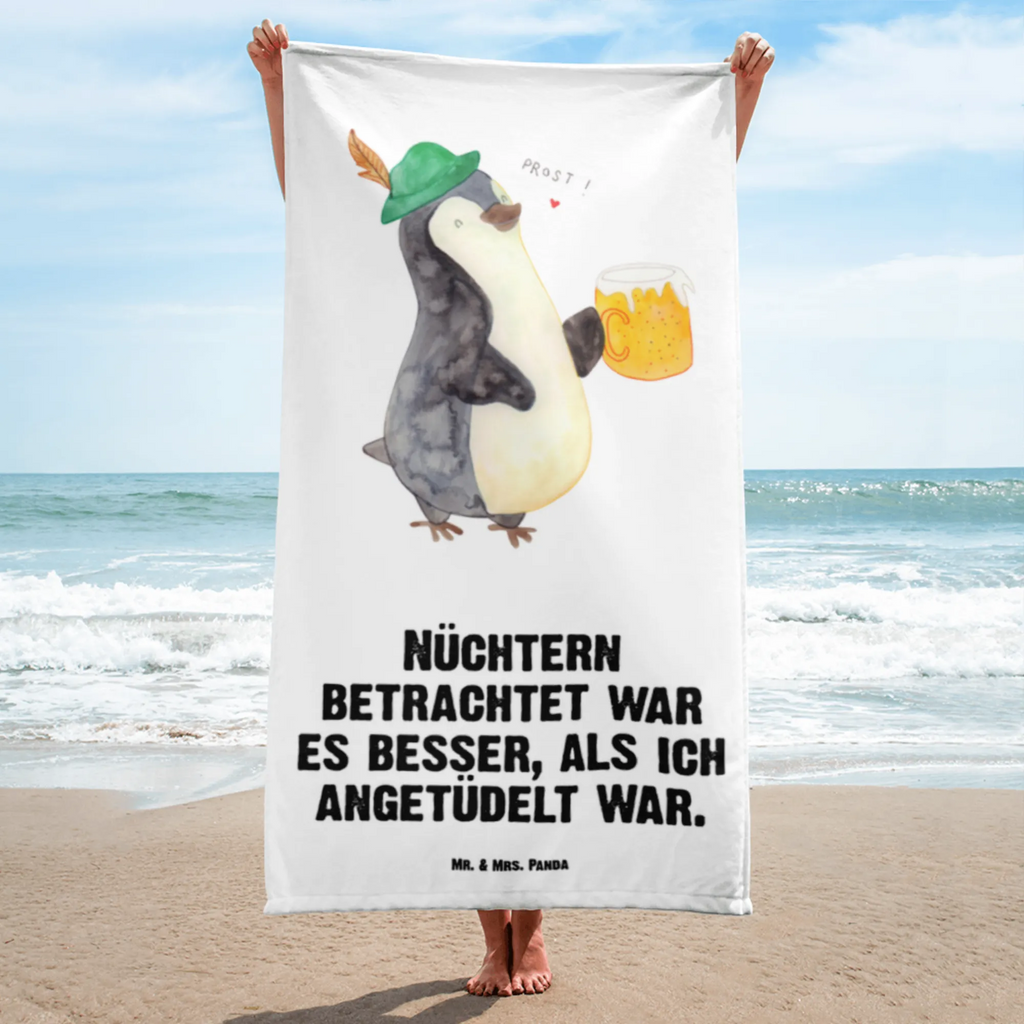 XL Badehandtuch Pinguin Bier Handtuch, Badetuch, Duschtuch, Strandtuch, Saunatuch, Pinguin, Pinguine, Bier, Oktoberfest